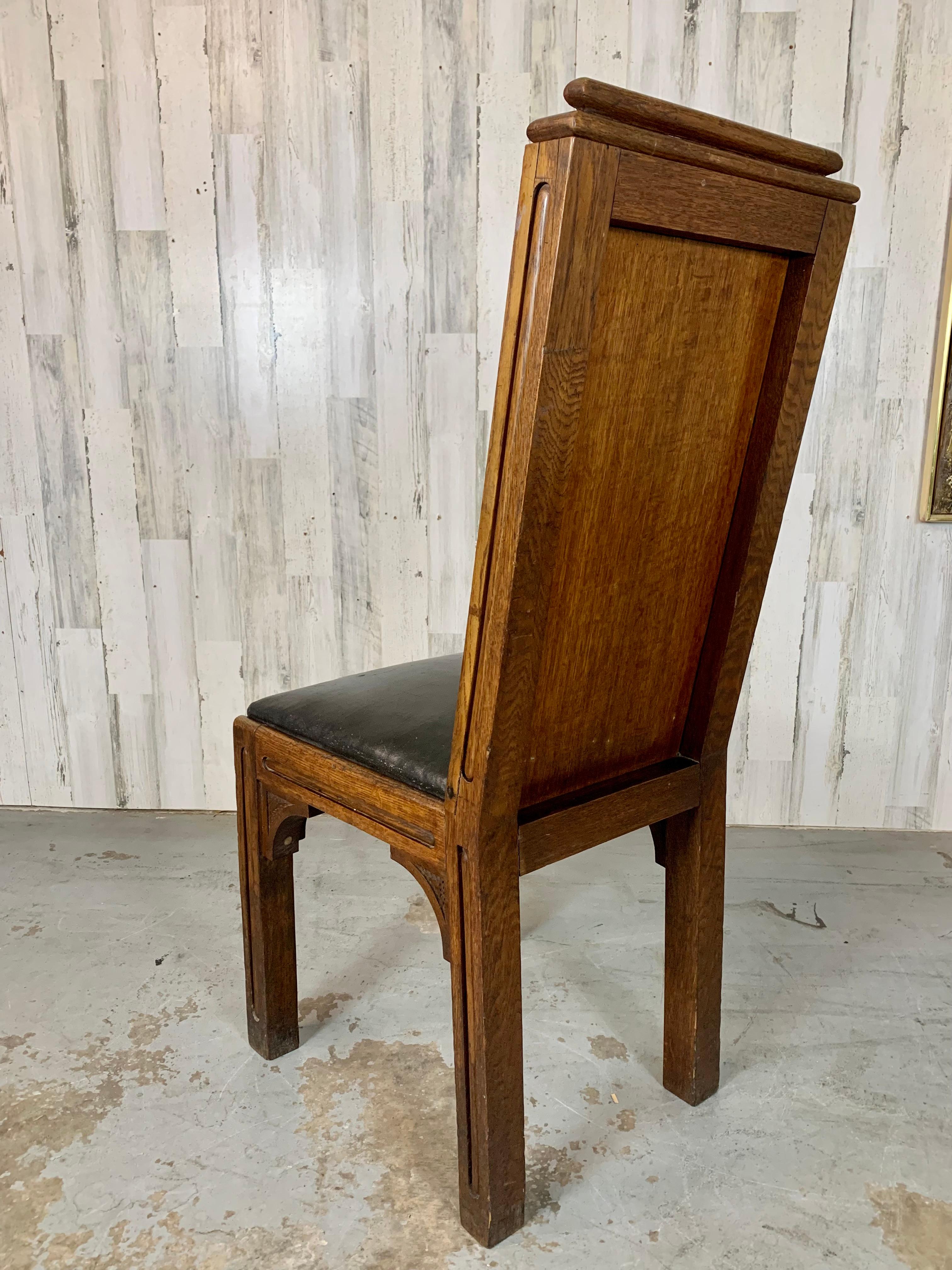 Arts & Crafts Quarter Sawn Oak Hall Chair For Sale 1