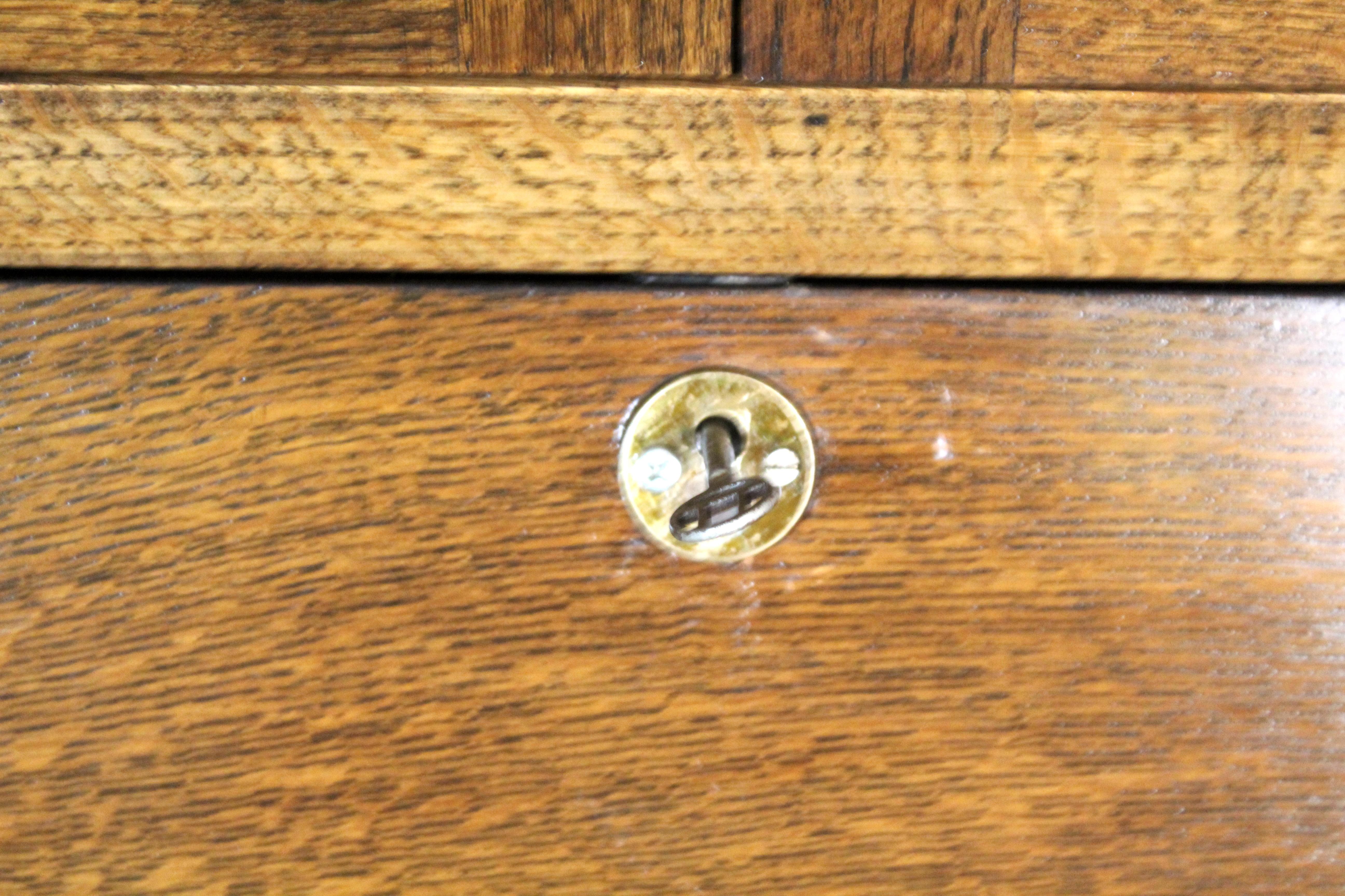 Segreteria Arts & Crafts Quartersawn Oak in vendita 5