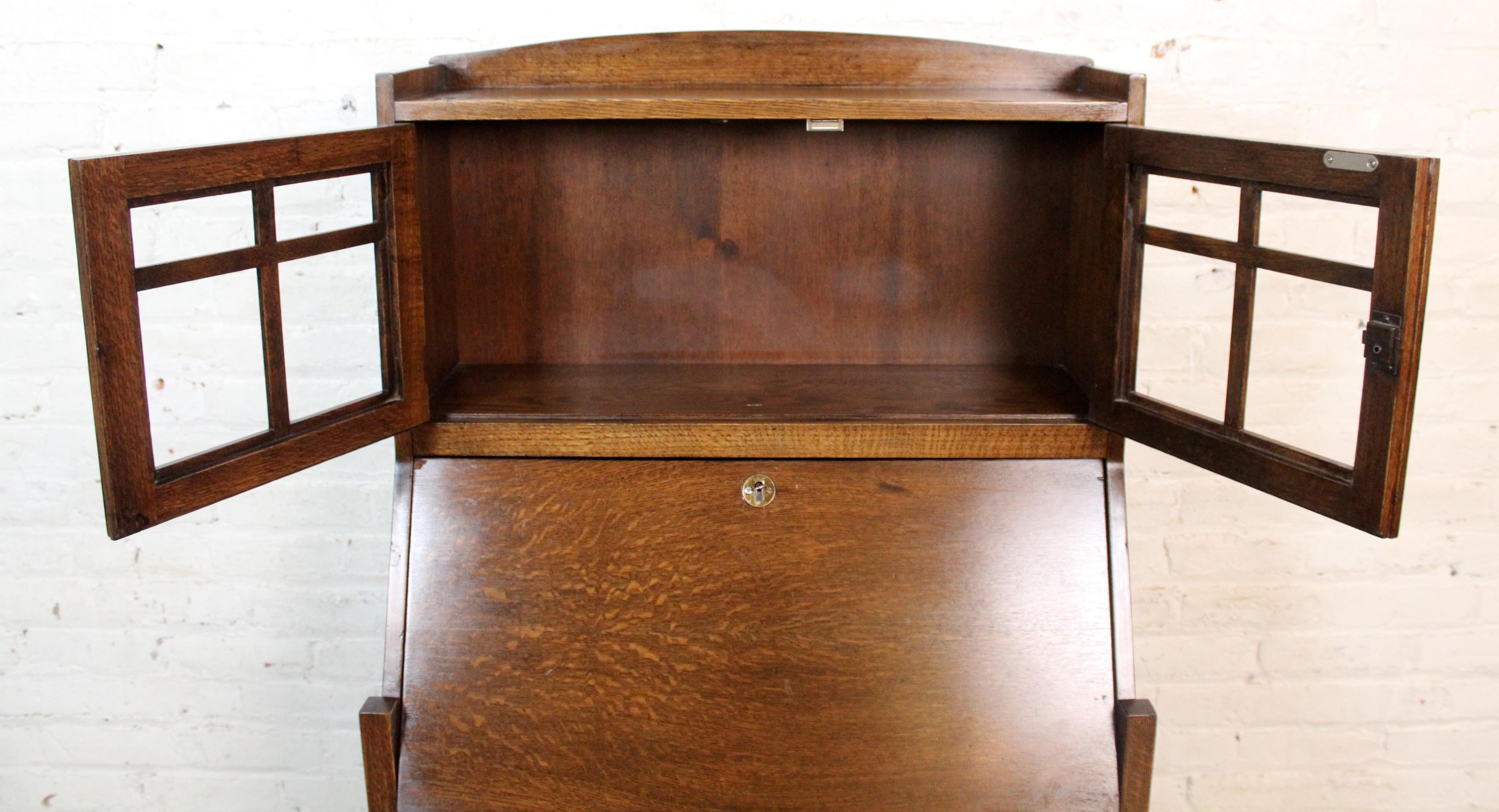 Segreteria Arts & Crafts Quartersawn Oak in vendita 7