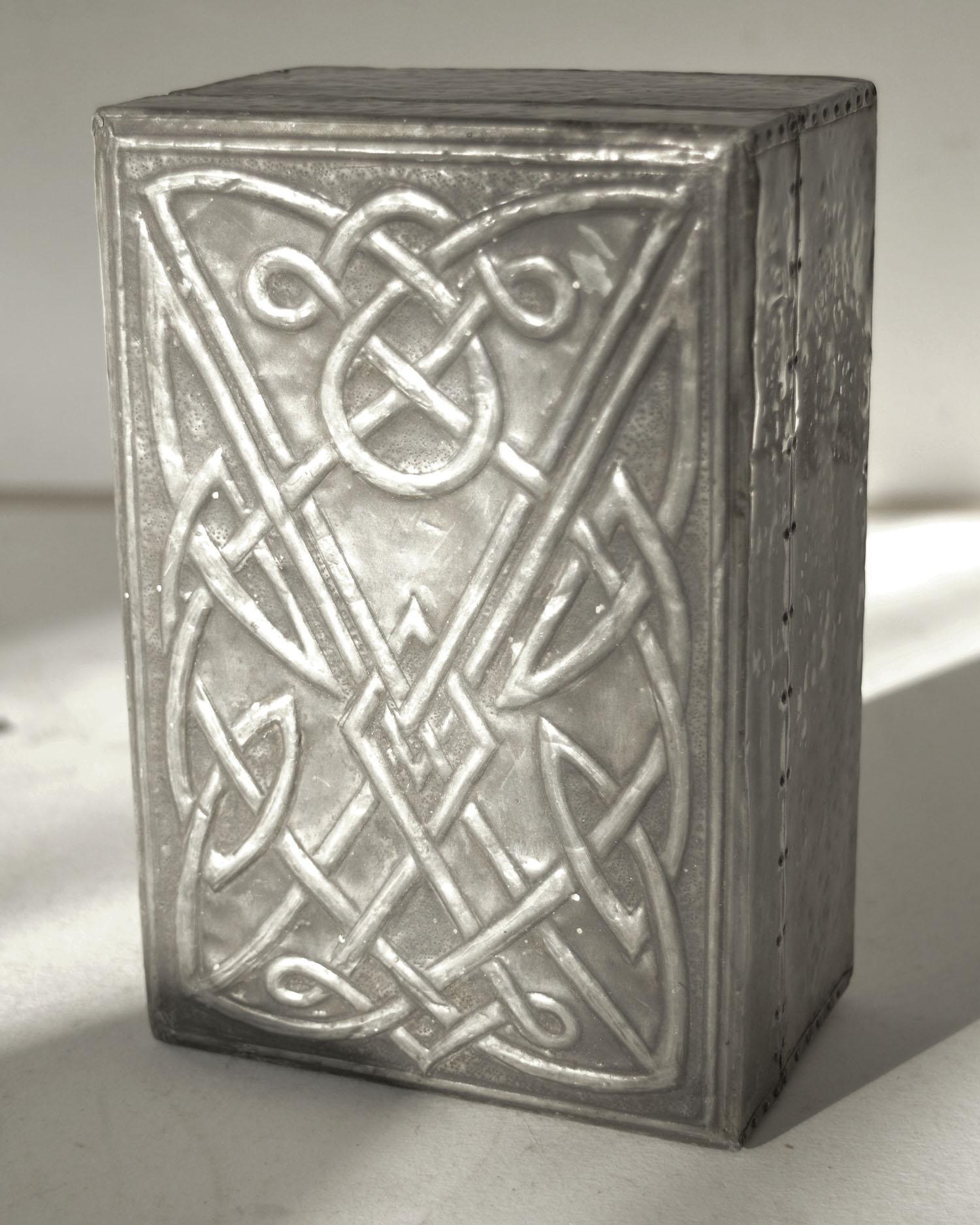 Arts and Crafts Arts & Crafts Repousse Pewter Cigarette Box in the Style of Archibald Knox
