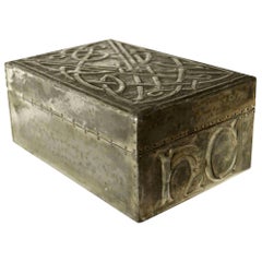 Arts & Crafts Repousse Pewter Cigarette Box in the Style of Archibald Knox