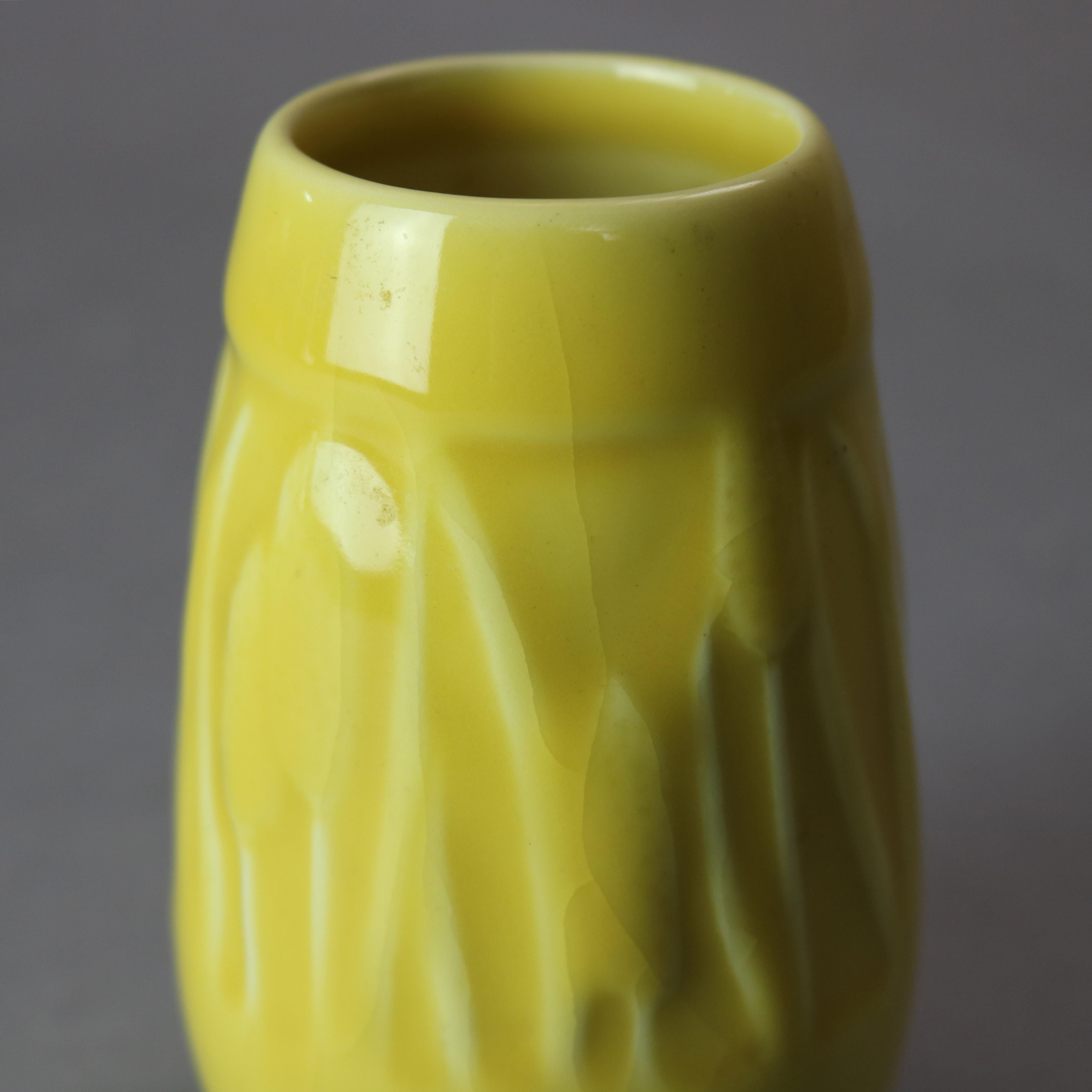 Arts and Crafts Arts & Crafts Rookwood Art Pottery High Glaze Vase, Stylized Cattails circa 1930