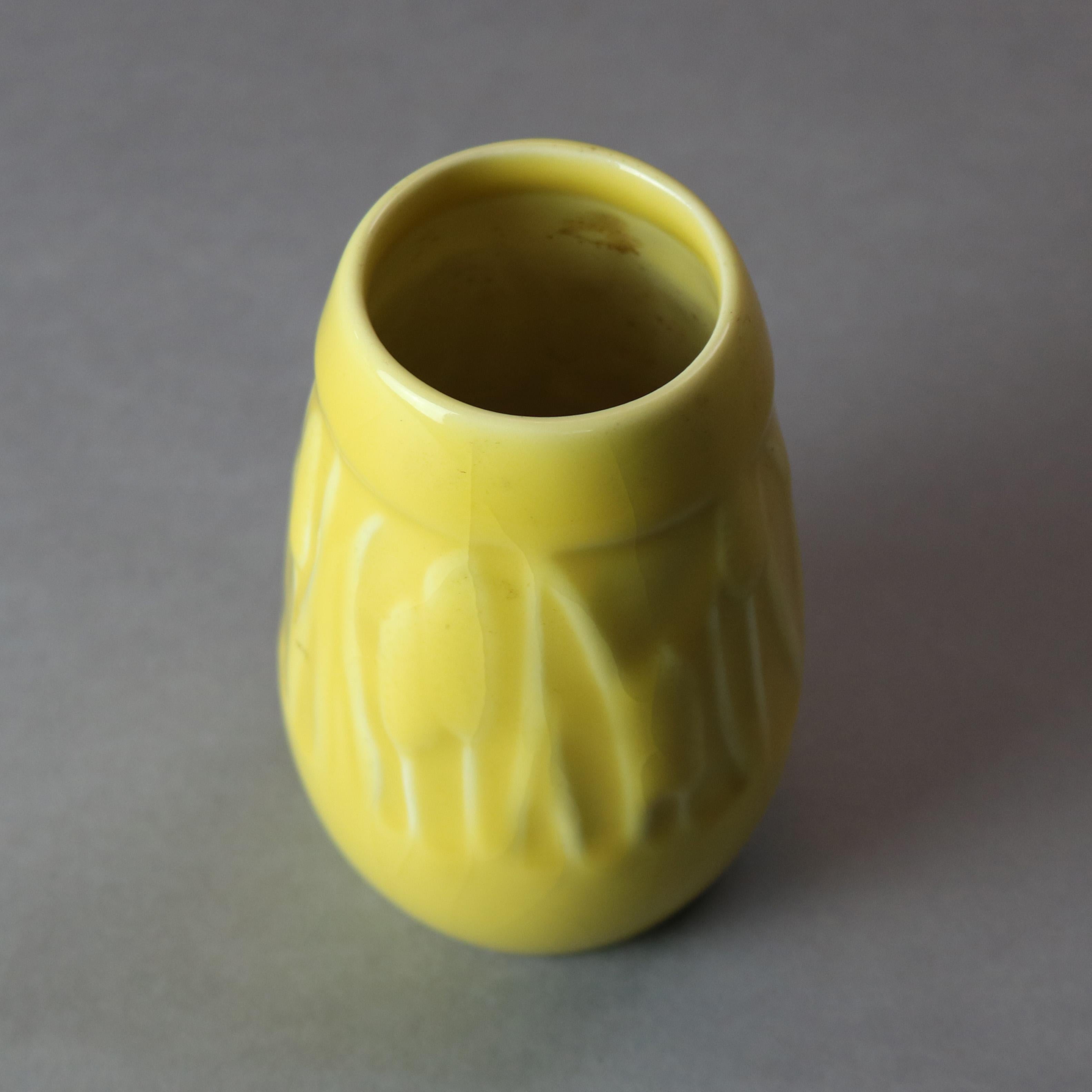 American Arts & Crafts Rookwood Art Pottery High Glaze Vase, Stylized Cattails circa 1930