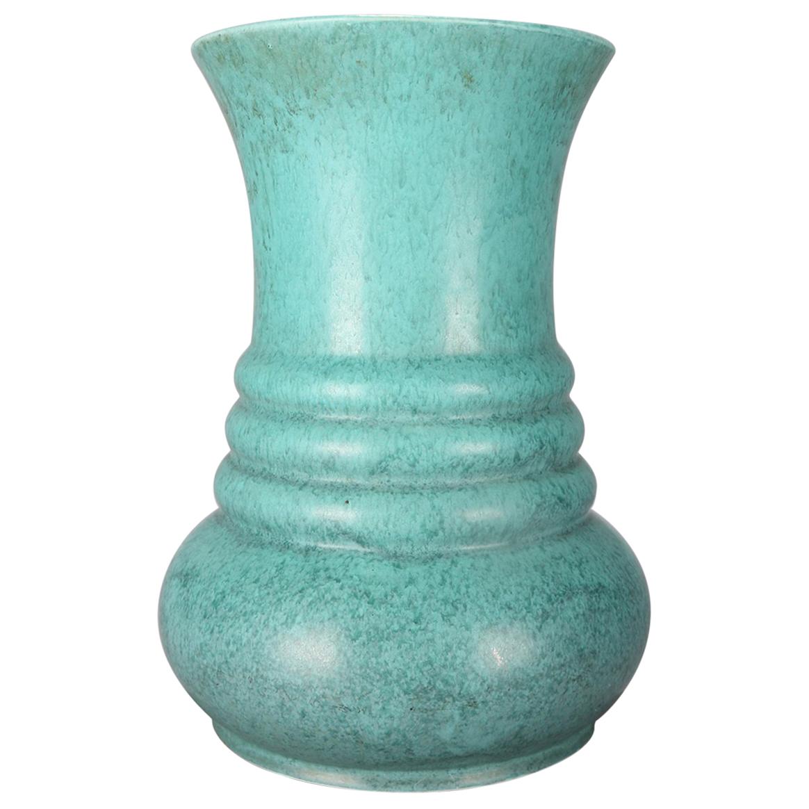 Arts & Crafts Roseville Art Pottery Tourmaline Elephant Leg Vase A-435-10