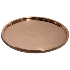 Arts & Crafts Round Copper Tray Stamped Birmingham, circa 1900