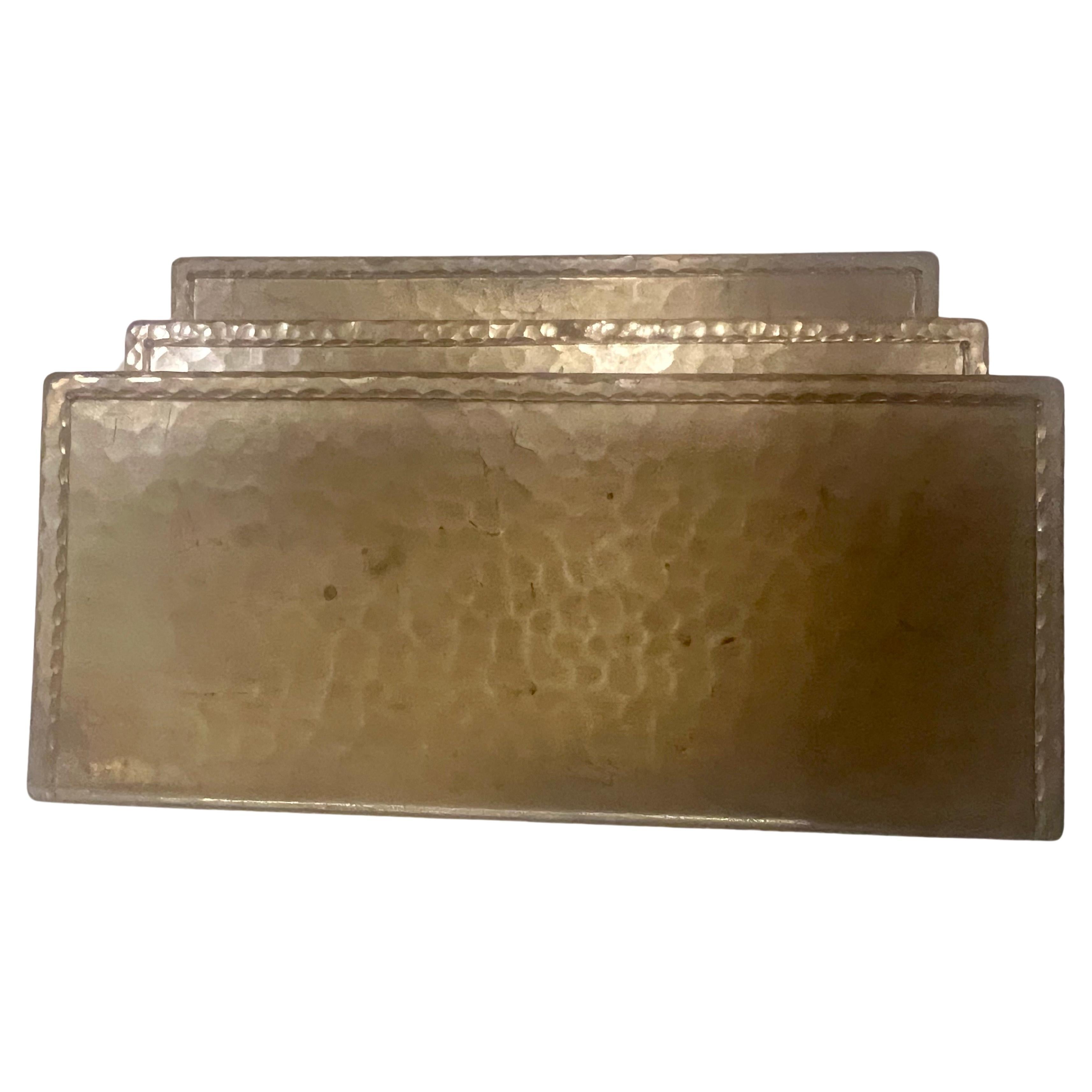 early mark hand hammered desk top envelope holder nice detail and patina rare piece from 1910, hard to find item.