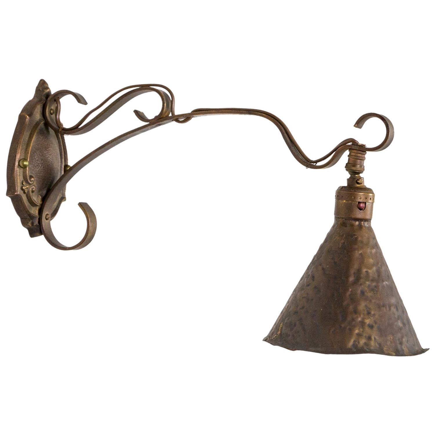 Hammered Metal Arts & Crafts Sconce