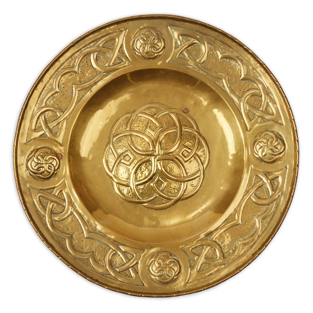 Arts 
Crafts Scottish School Celtic Knot Charger, circa 1905