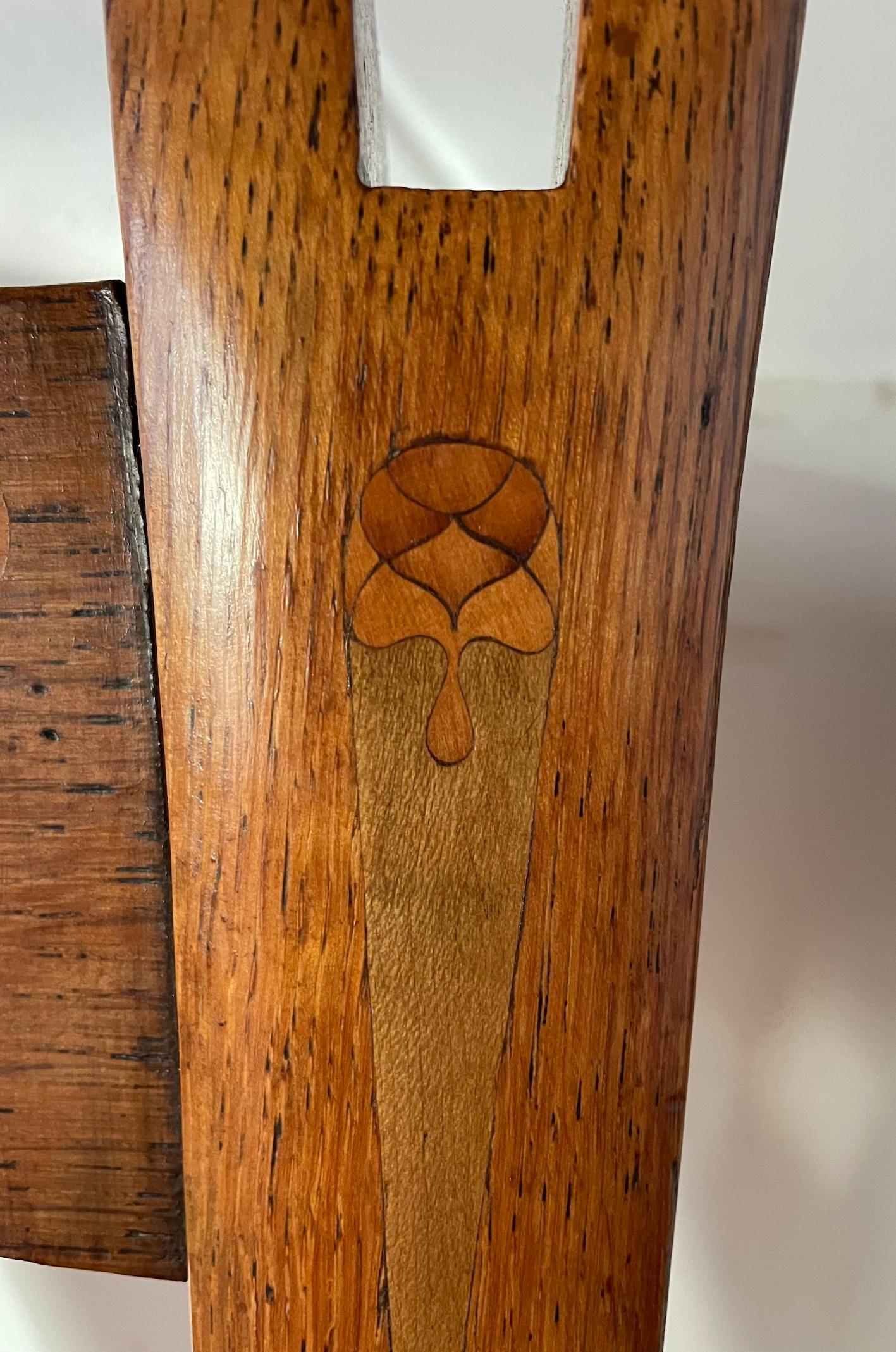 Arts and Crafts Arts & Crafts Set of 6 Inlaid Oak Dining Chairs