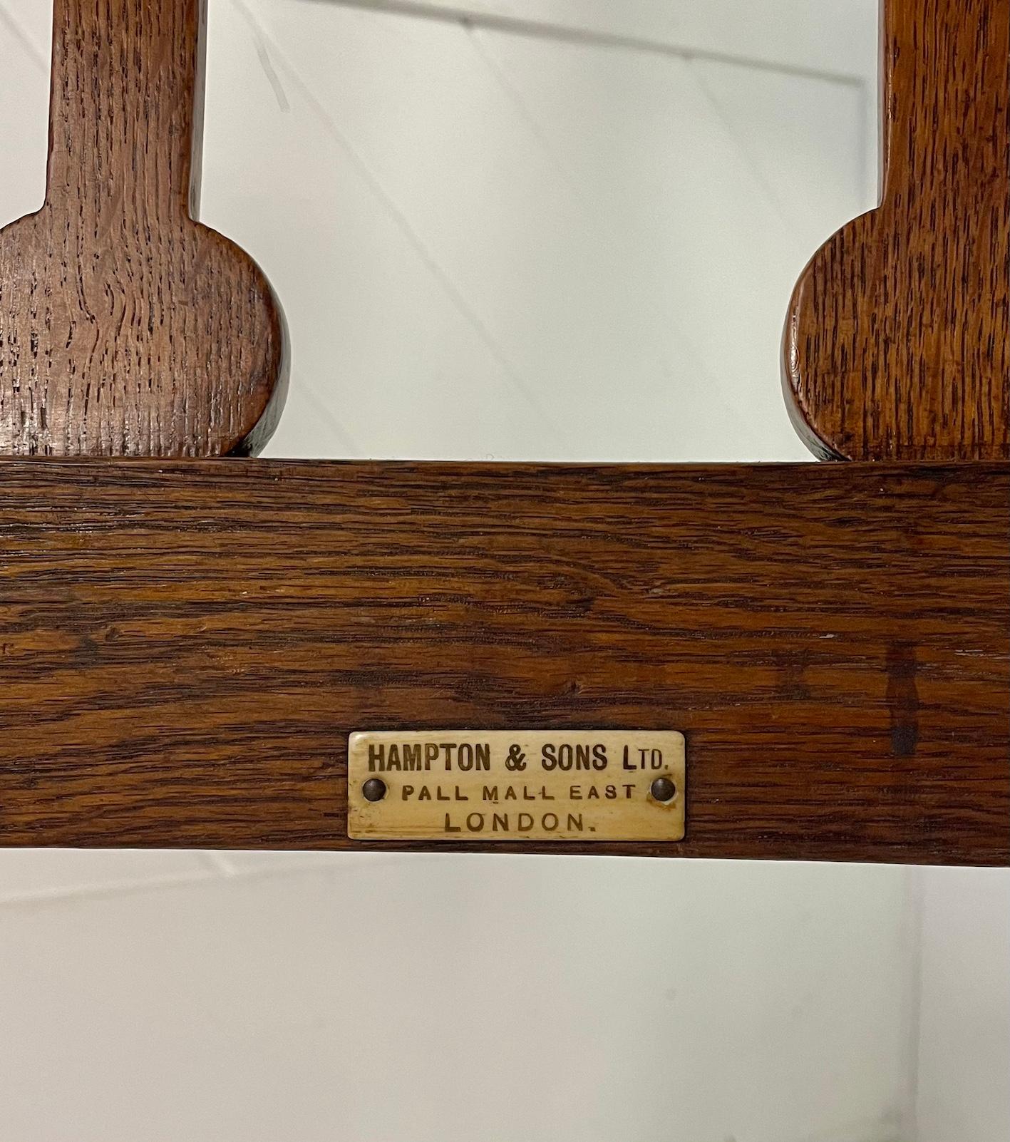 Arts & Crafts Set of 6 Inlaid Oak Dining Chairs In Good Condition In Petworth, GB