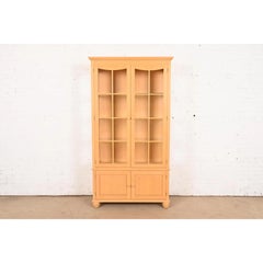 Arts & Crafts Shaker Maple Lighted Bookcase Cabinet