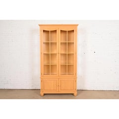 Arts & Crafts Shaker Maple Lighted Bookcase Cabinet