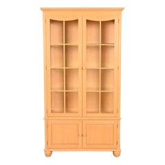 Arts & Crafts Shaker Maple Lighted Bookcase Cabinet