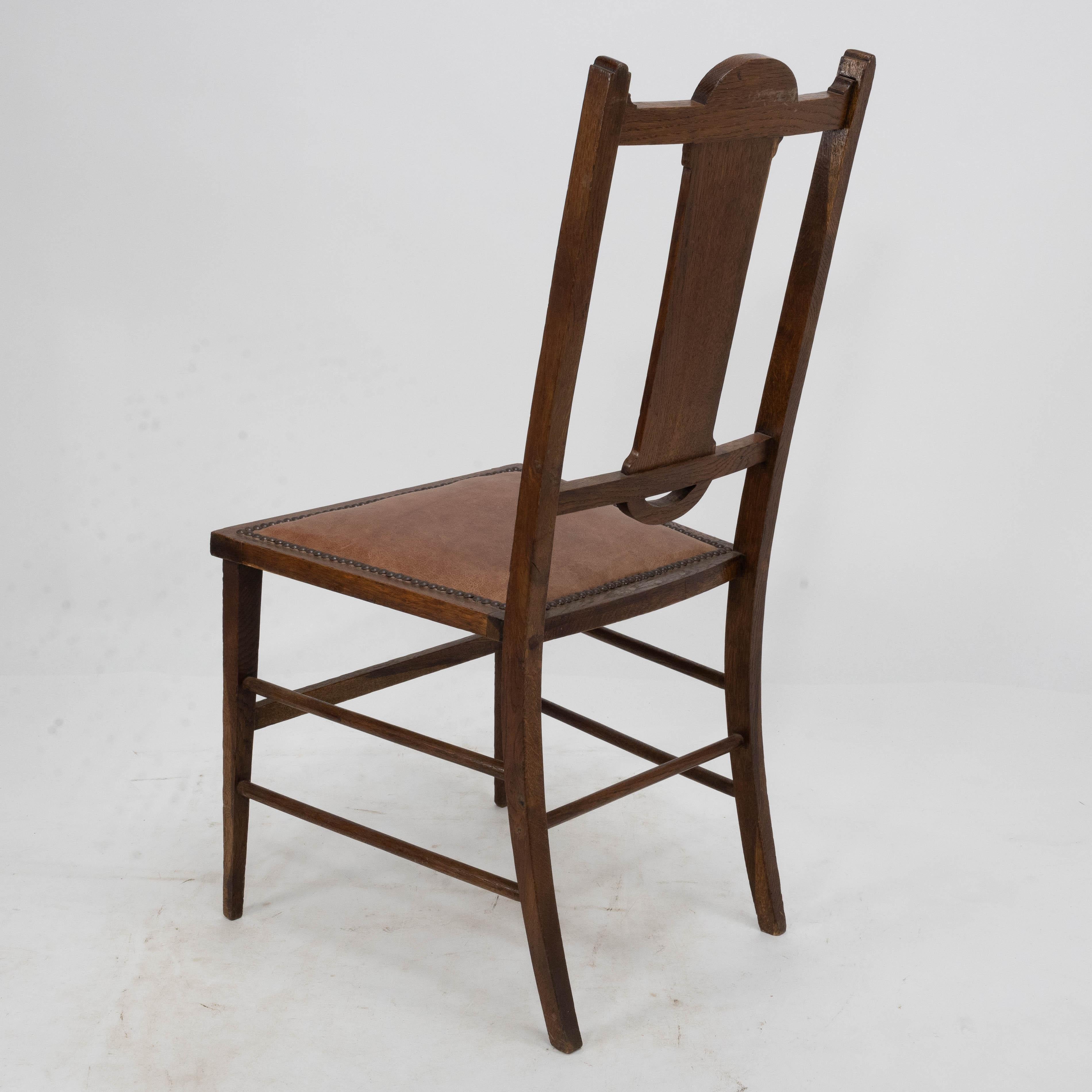 Waring & Gillow probablement. Chaise d'appoint Arts & Crafts avec incrustations d'ébène et d'étain en vente 6