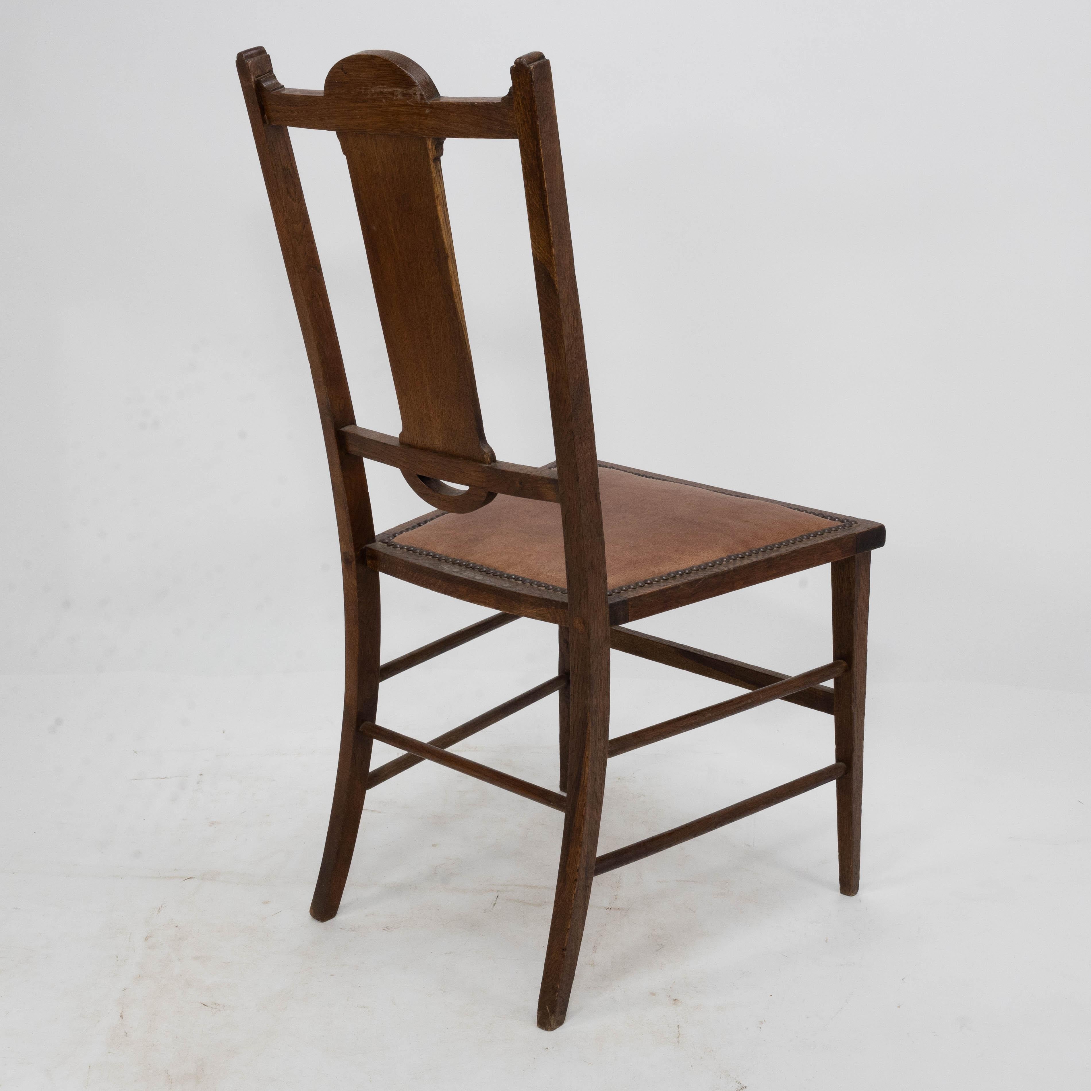 Waring & Gillow probablement. Chaise d'appoint Arts & Crafts avec incrustations d'ébène et d'étain en vente 8