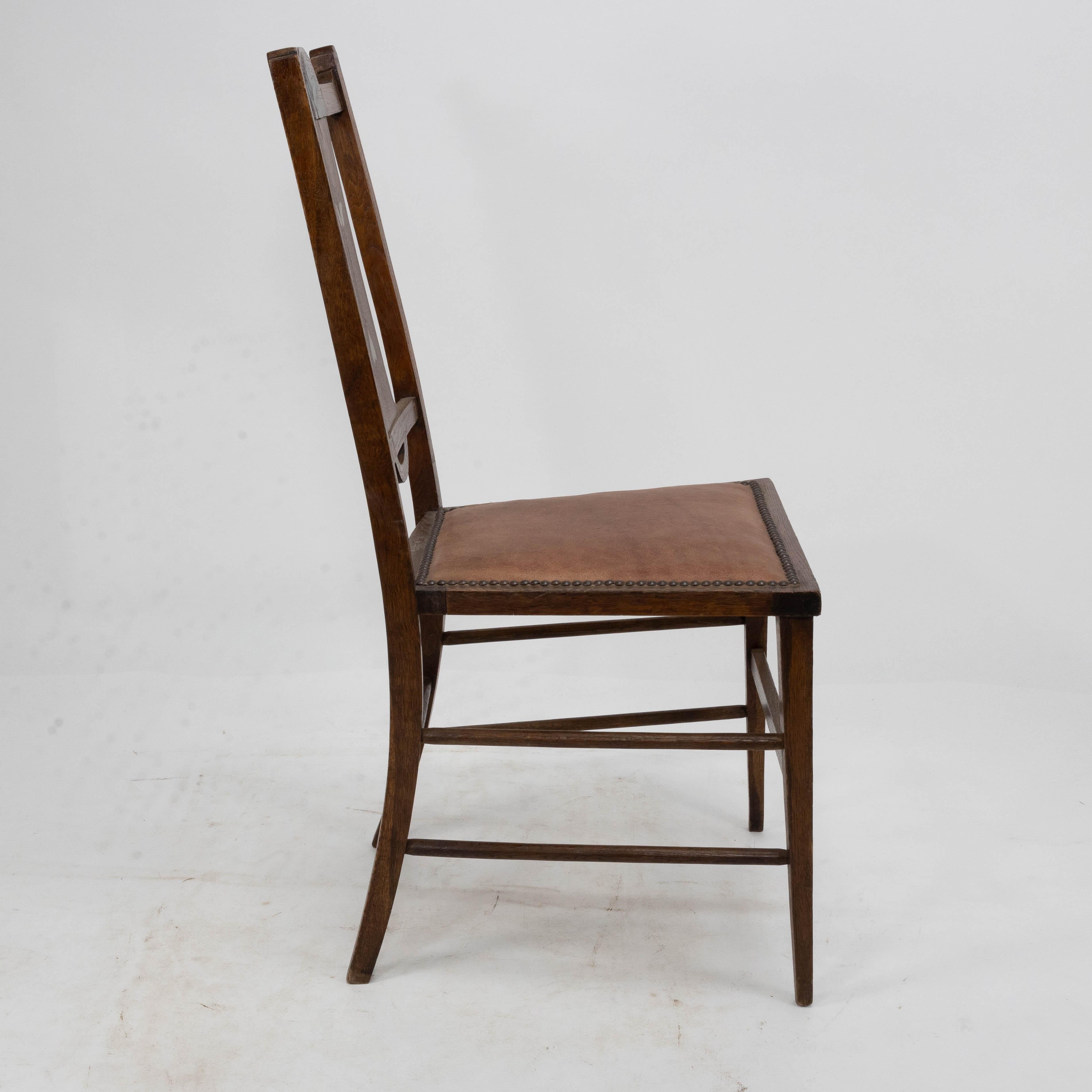 Fait main Waring & Gillow probablement. Chaise d'appoint Arts & Crafts avec incrustations d'ébène et d'étain en vente