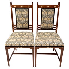 Chaises d'appoint de style Arts & Crafts, signées Onder den Sint Maarten, en noyer, années 1900