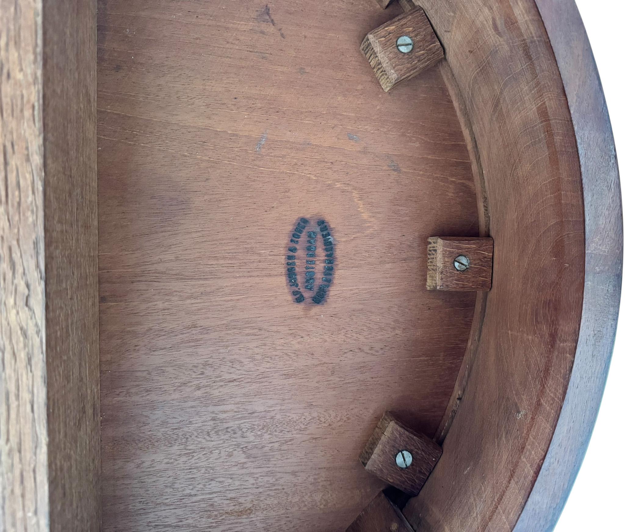 Walnut Arts & Crafts Side Table by Johann Georg van Caspel for H.F. Jansen & Zonen For Sale