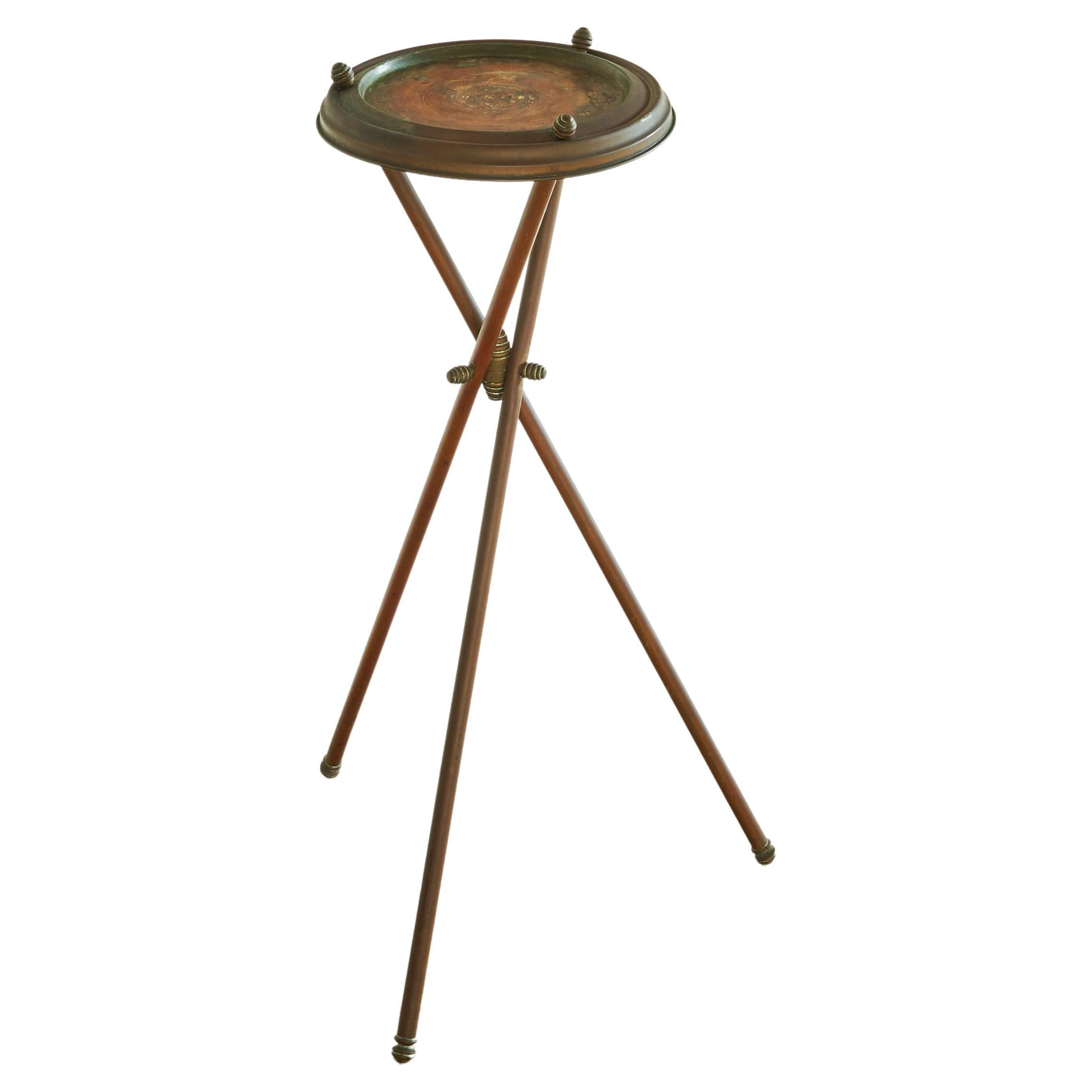 Arts & Crafts Side Table in Wonderfully Patinated Copper For Sale