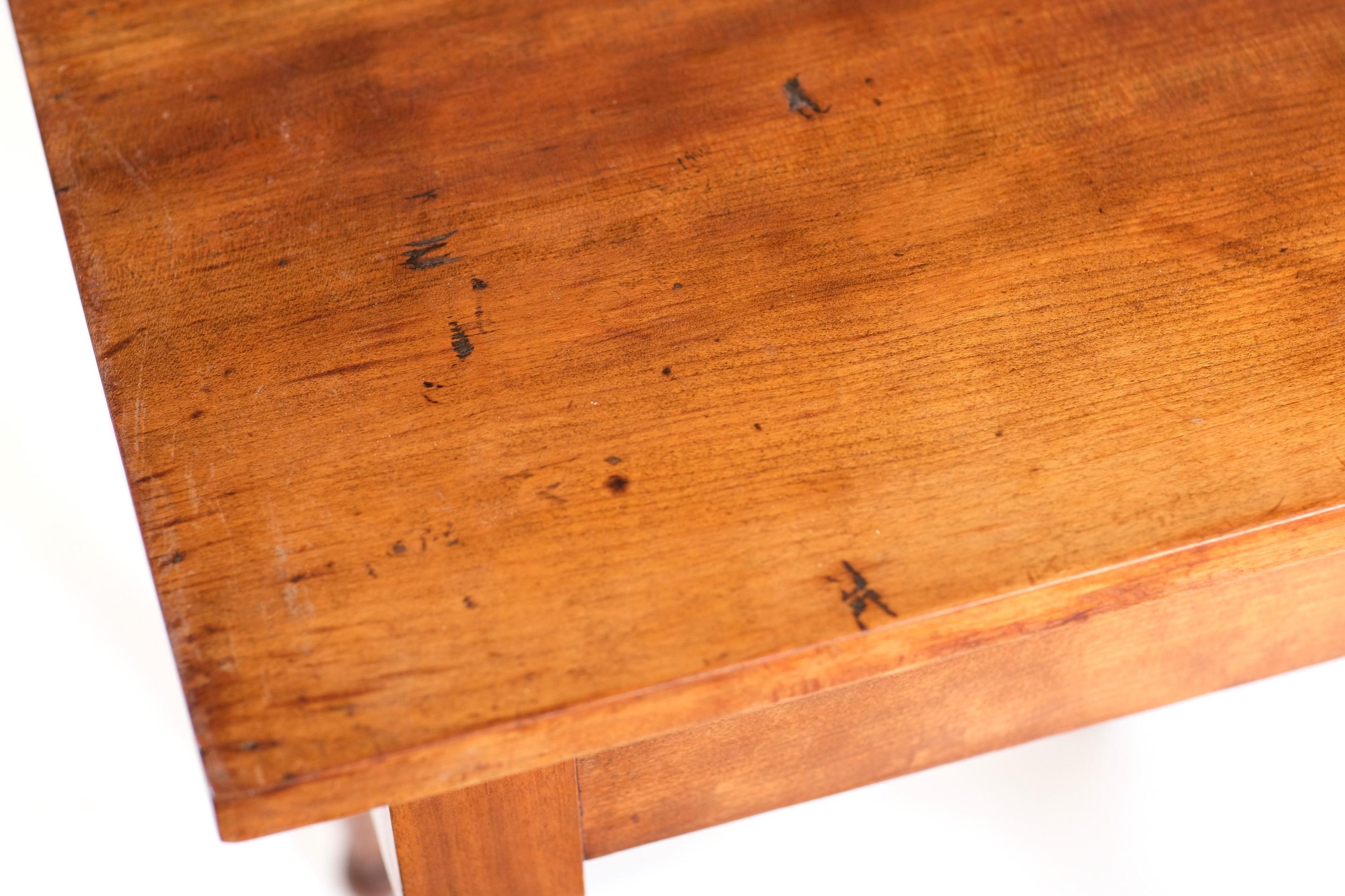 Arts & Crafts Side Table Turned Legs w/ One Dovetail Drawer, Pine & Maple 2