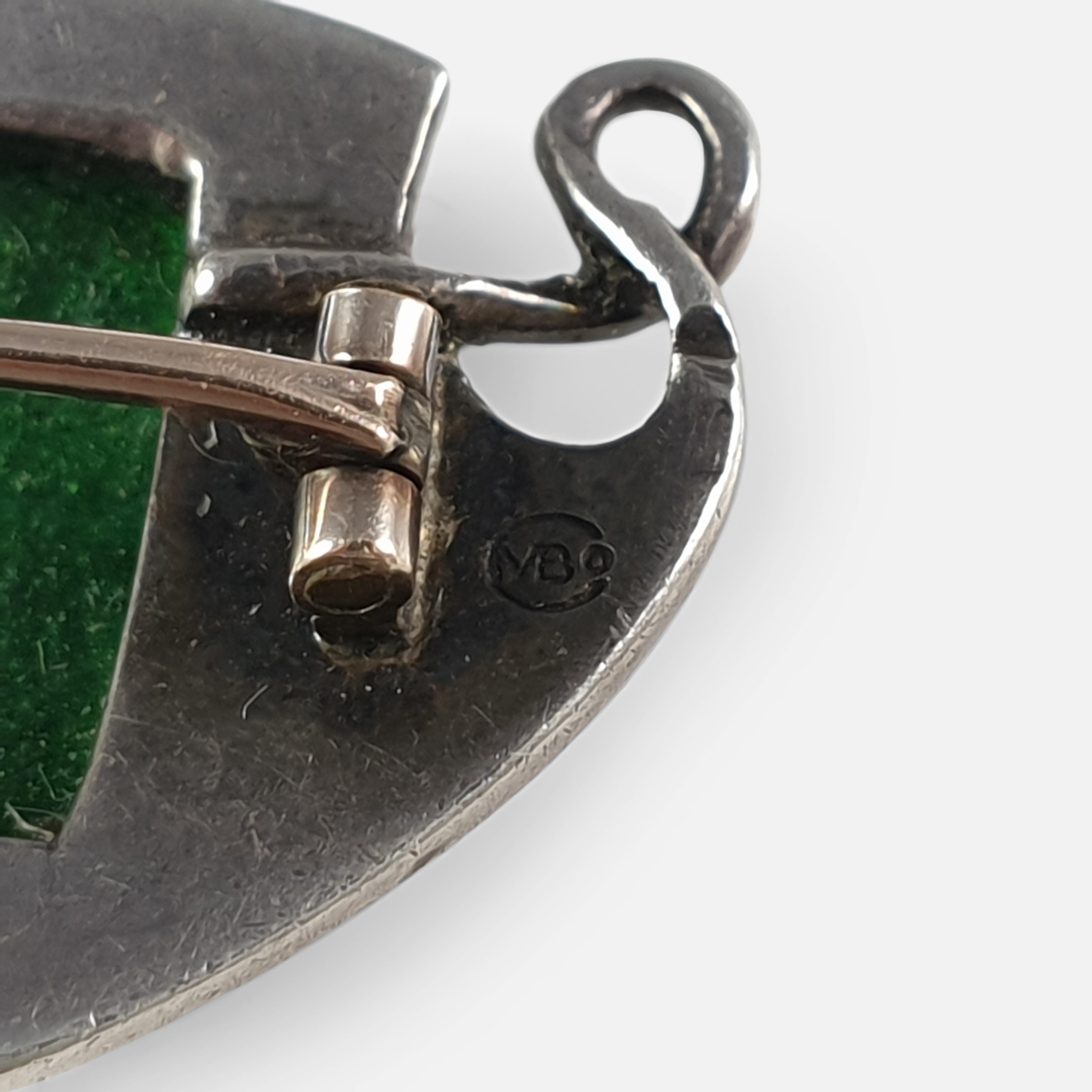 Arts & Crafts Silver and Enamel Plaque Brooch, Murrle Bennett & Co., circa 1910 For Sale 6