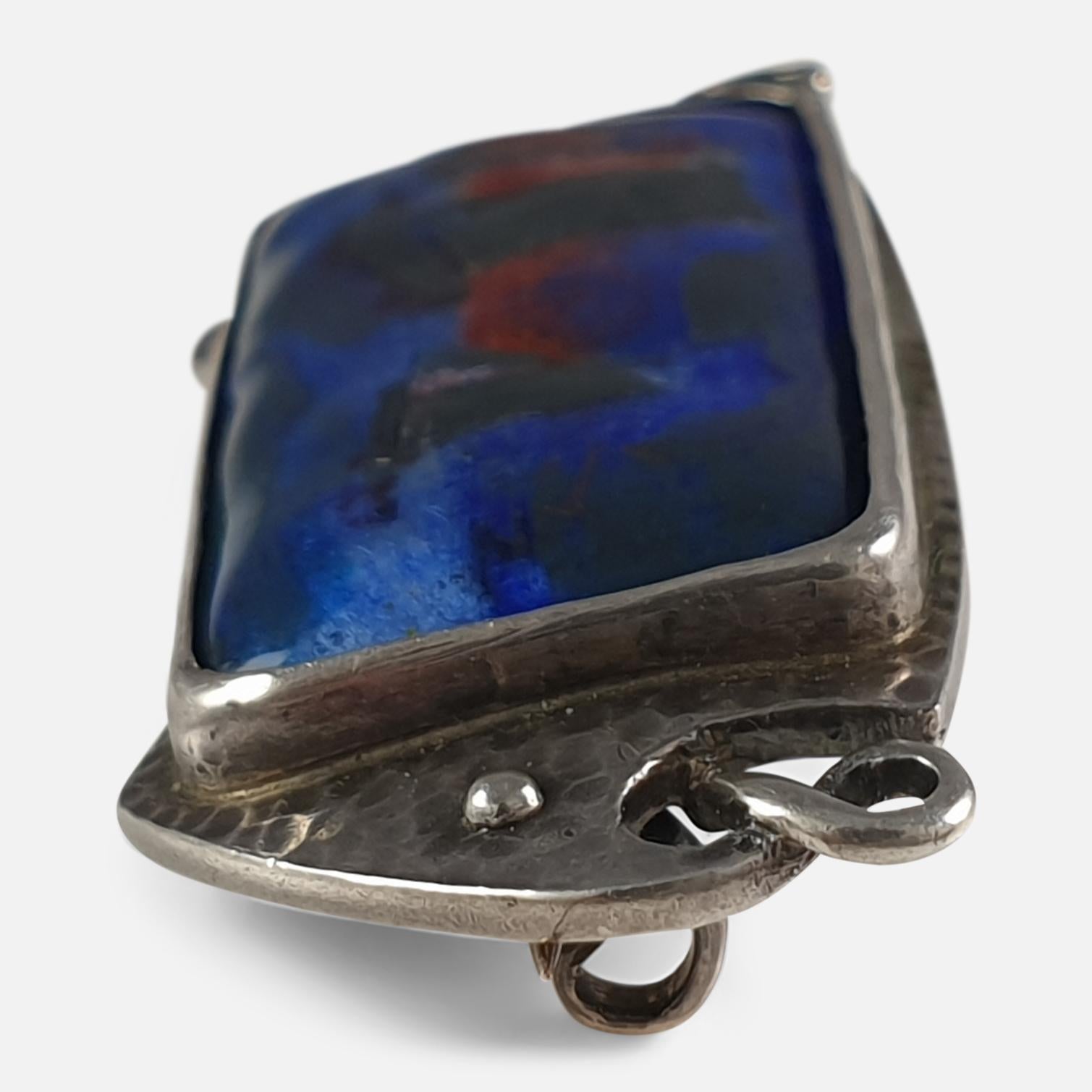 Arts & Crafts Silver and Enamel Plaque Brooch, Murrle Bennett & Co., circa 1910 For Sale 2