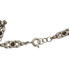 Arts & Crafts sILVER Chalcedony & Enamel Necklace by Bernard Instone, Circa 1930