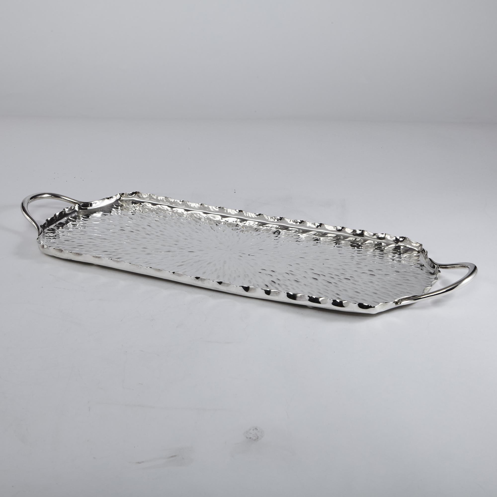 English Arts & Crafts Silver Cocktail Tray