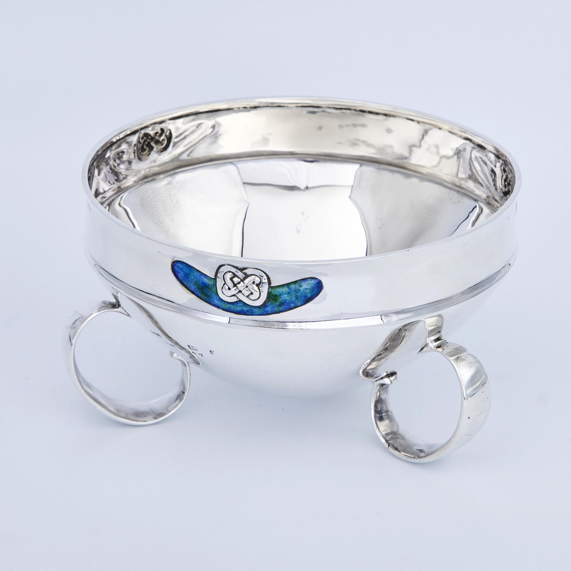 Cuenco Arts & Crafts de plata y esmalte Artes y manualidades en venta