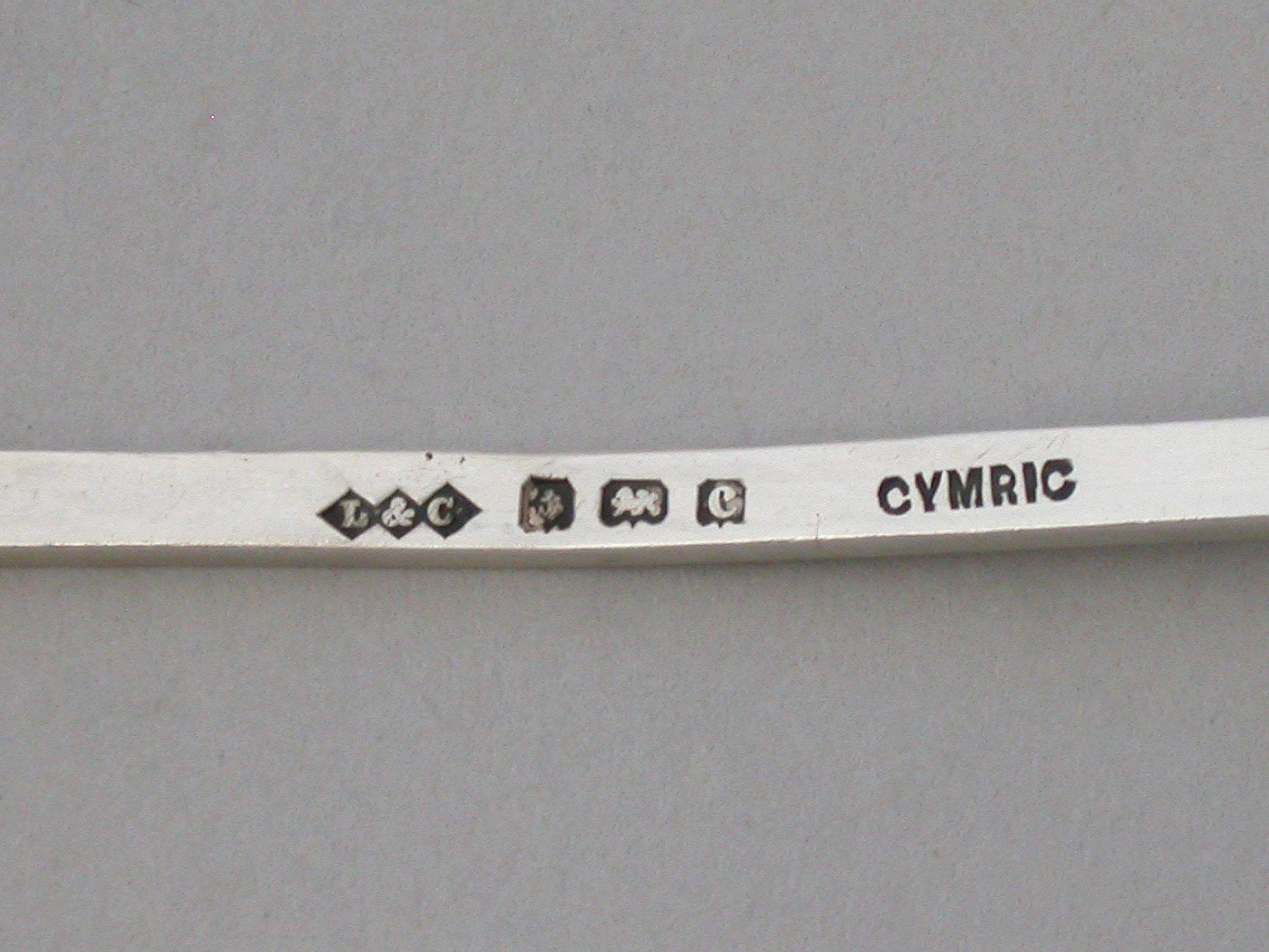 20th Century Arts & Crafts Silver & Enamel Teaspoon, Archibald Knox Cymric Liberty & Co. 1902