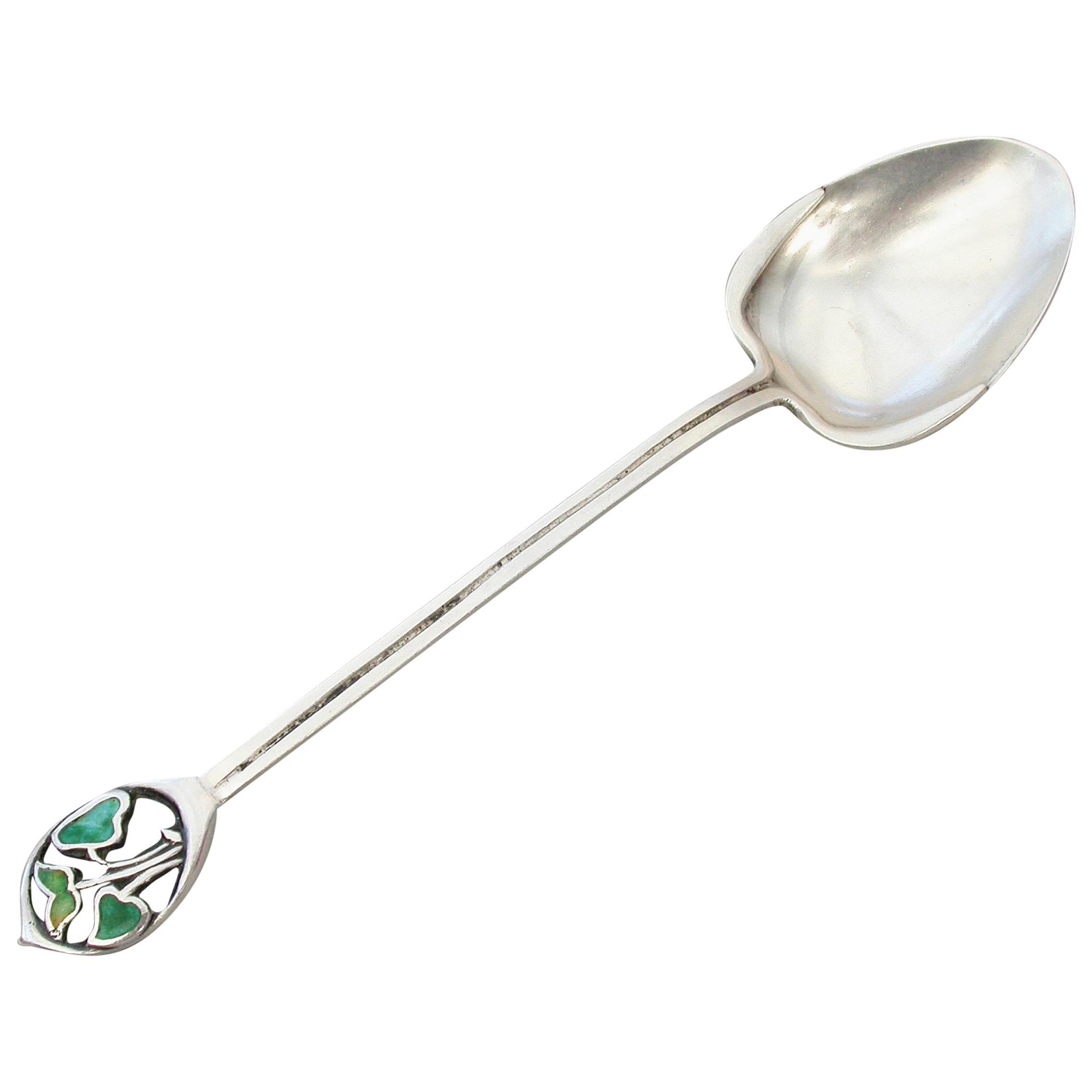 Arts & Crafts Silver & Enamel Teaspoon, Archibald Knox Cymric Liberty & Co. 1902