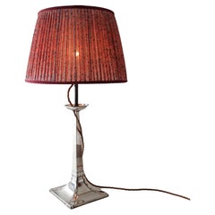 Arts & Crafts silver plated lamp