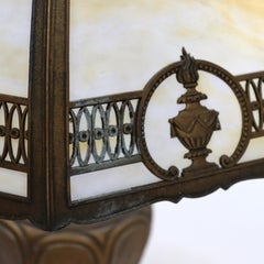 Arts & Crafts Slag Glass Table Lamp 20thC