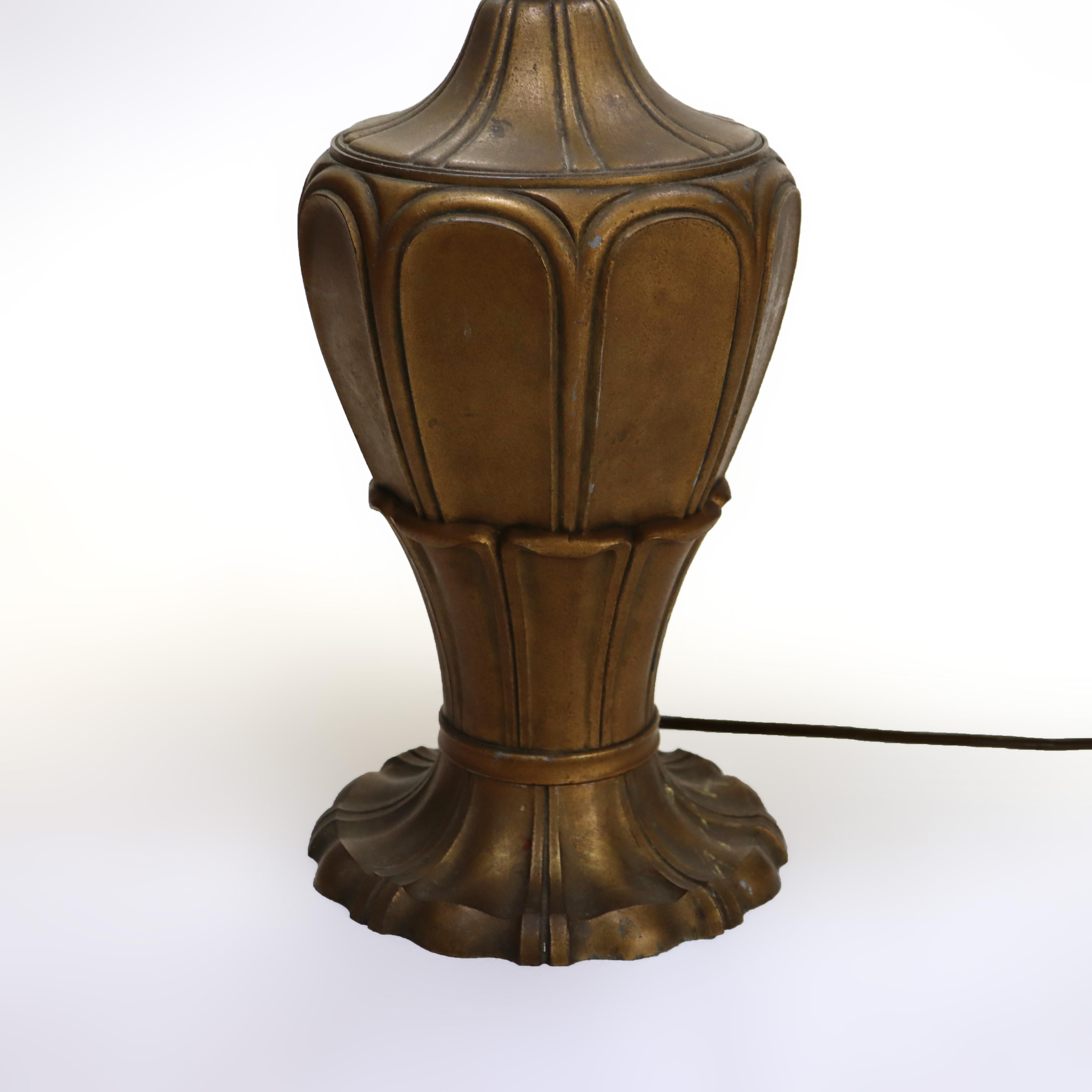 Americano Lampada da tavolo in vetro scoria Arts & Crafts del XX secolo in vendita