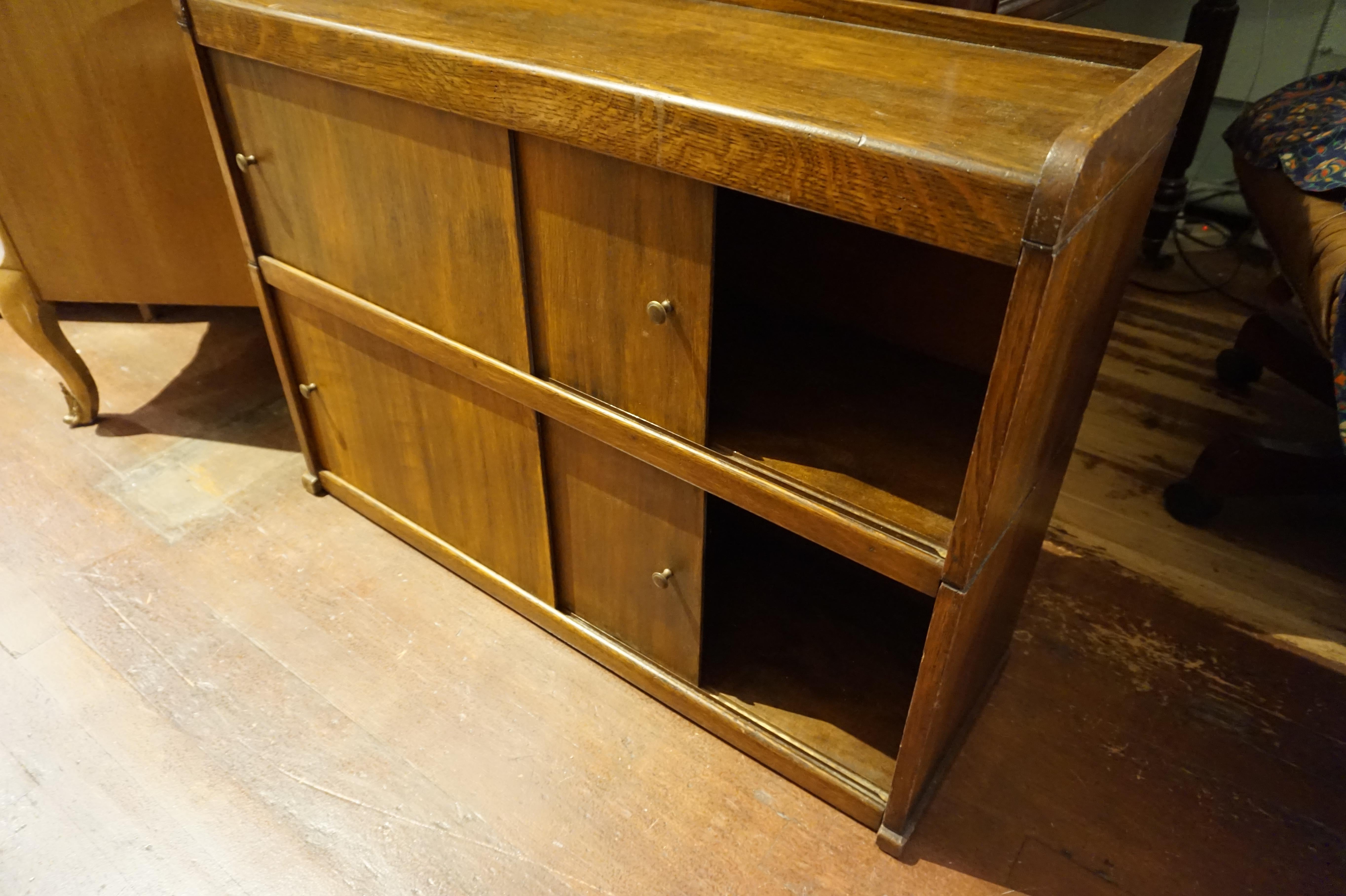 Arts & Crafts Solid Oak Barrister's Stacking Desk Shelf Cabinet For Sale 2