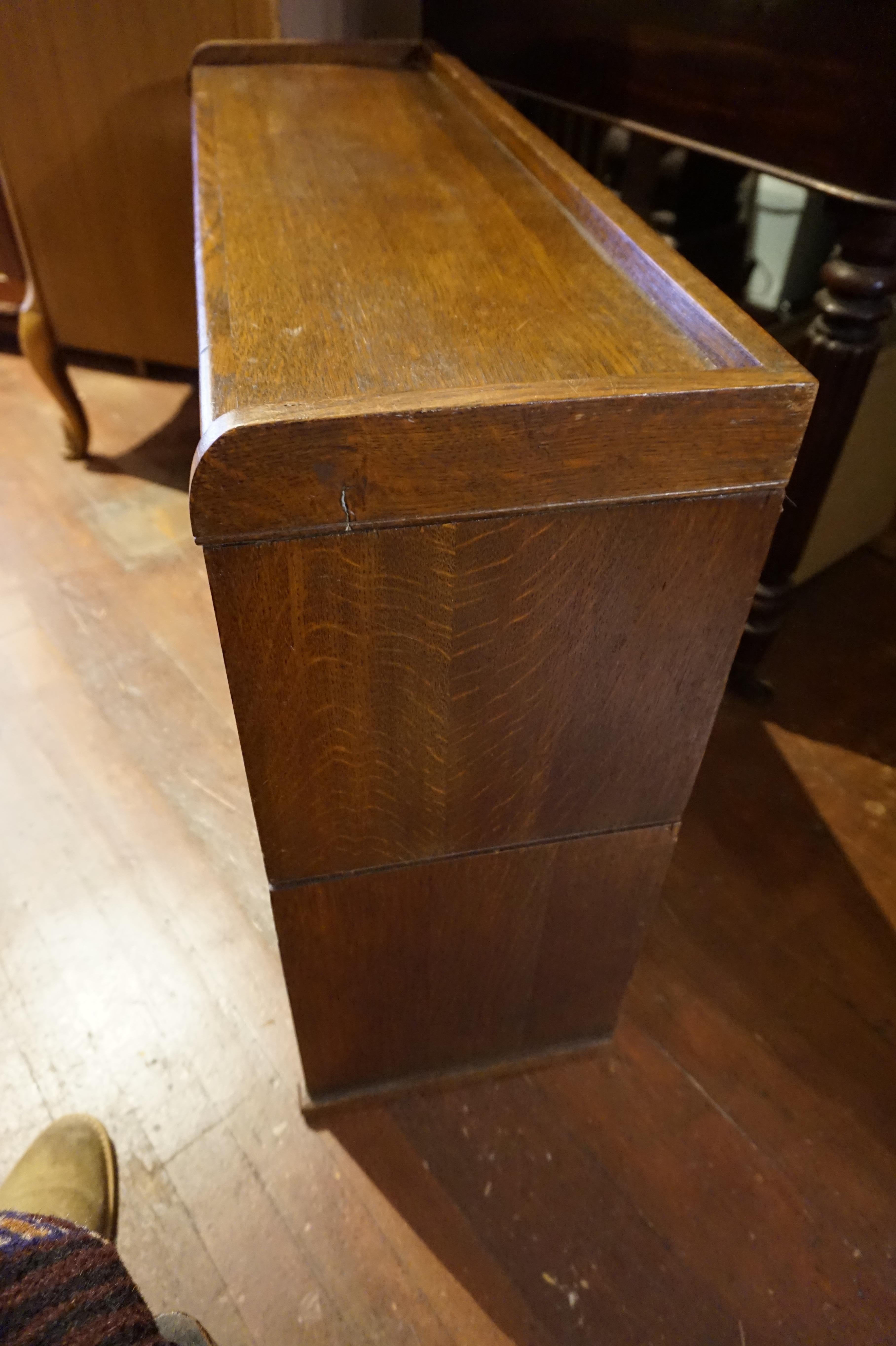 Arts & Crafts Solid Oak Barrister's Stacking Desk Shelf Cabinet For Sale 3