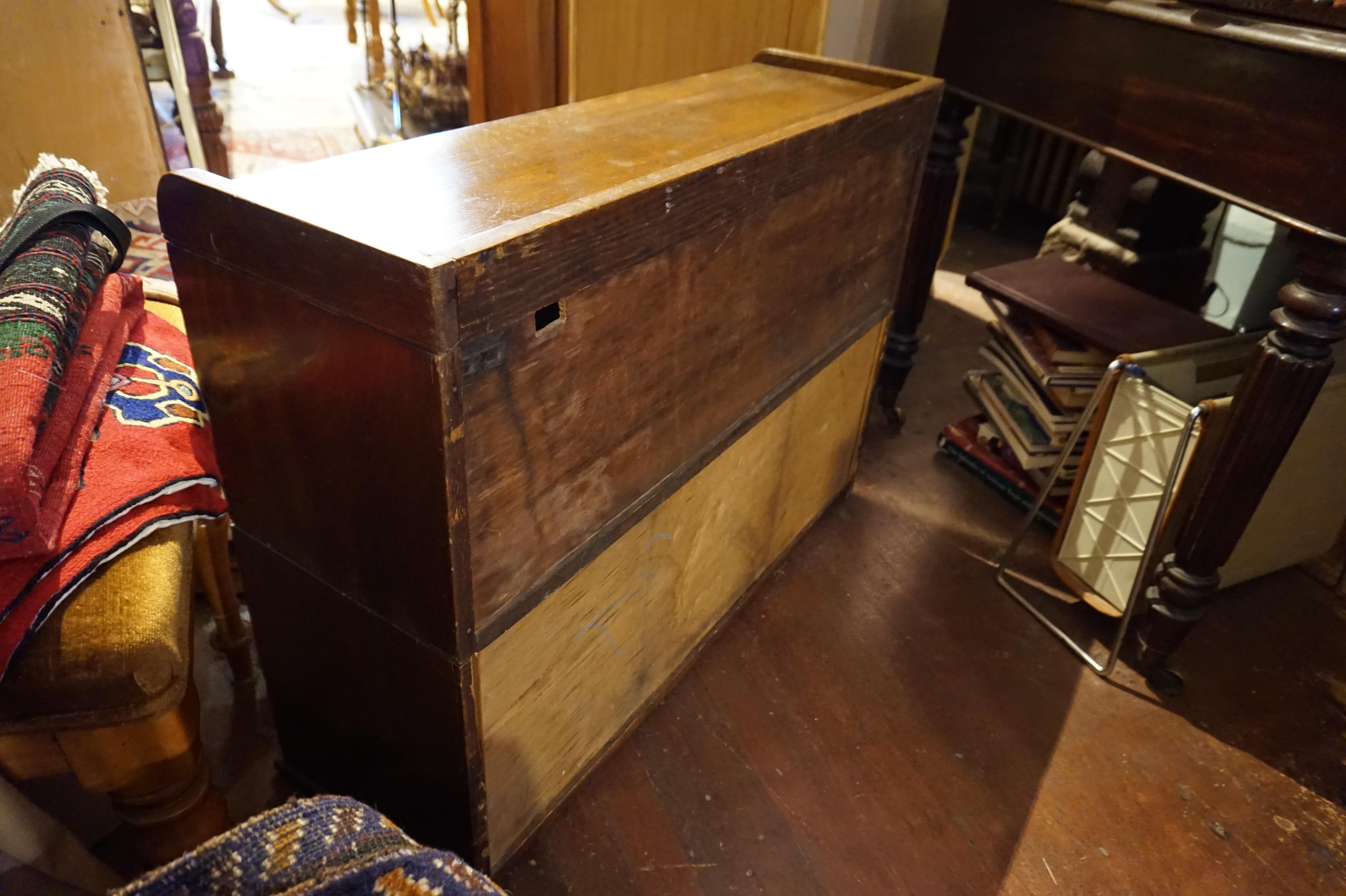 Arts & Crafts Solid Oak Barrister's Stacking Desk Shelf Cabinet For Sale 6
