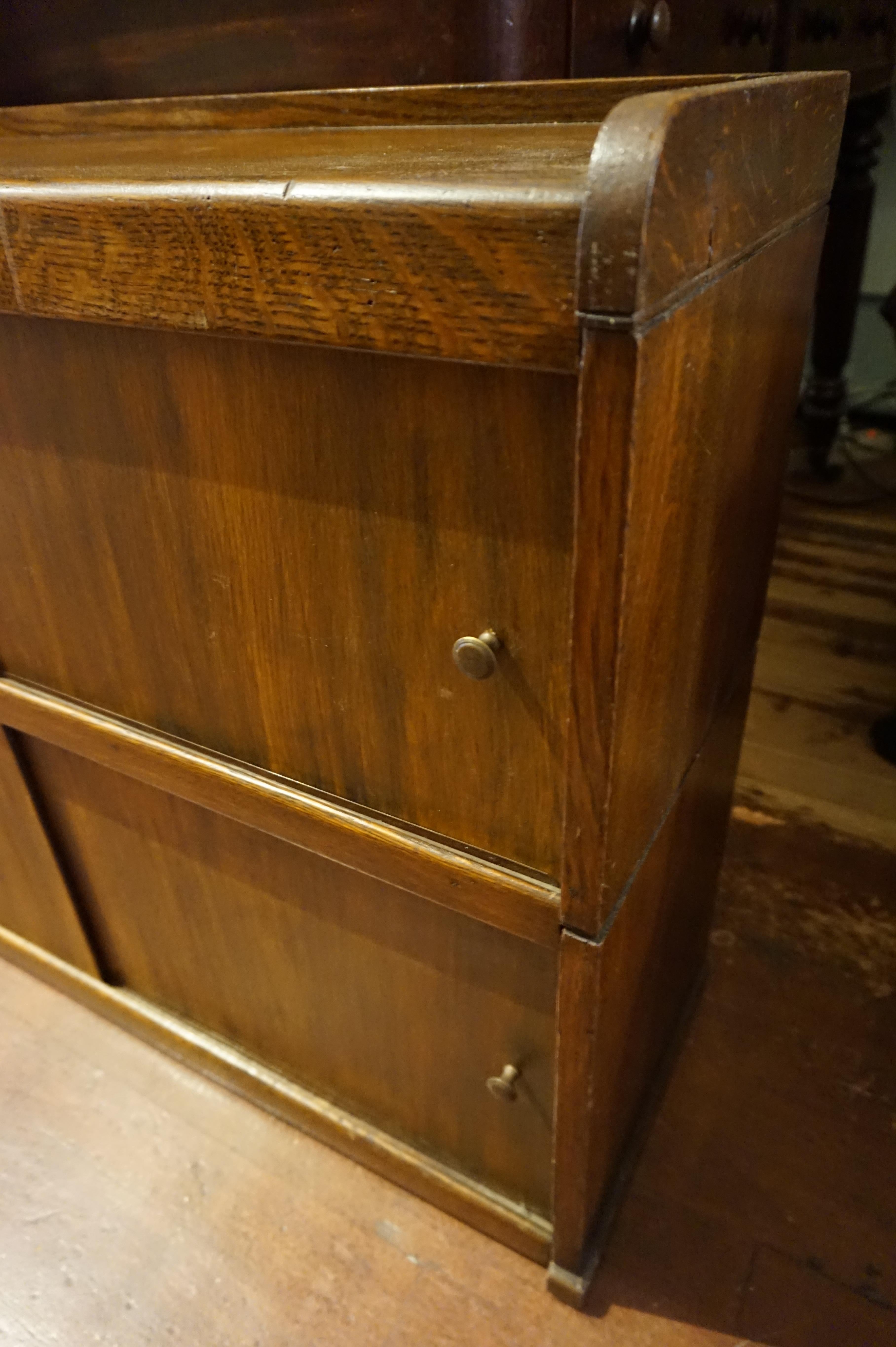 Arts and Crafts Arts & Crafts Solid Oak Barrister's Stacking Desk Shelf Cabinet For Sale