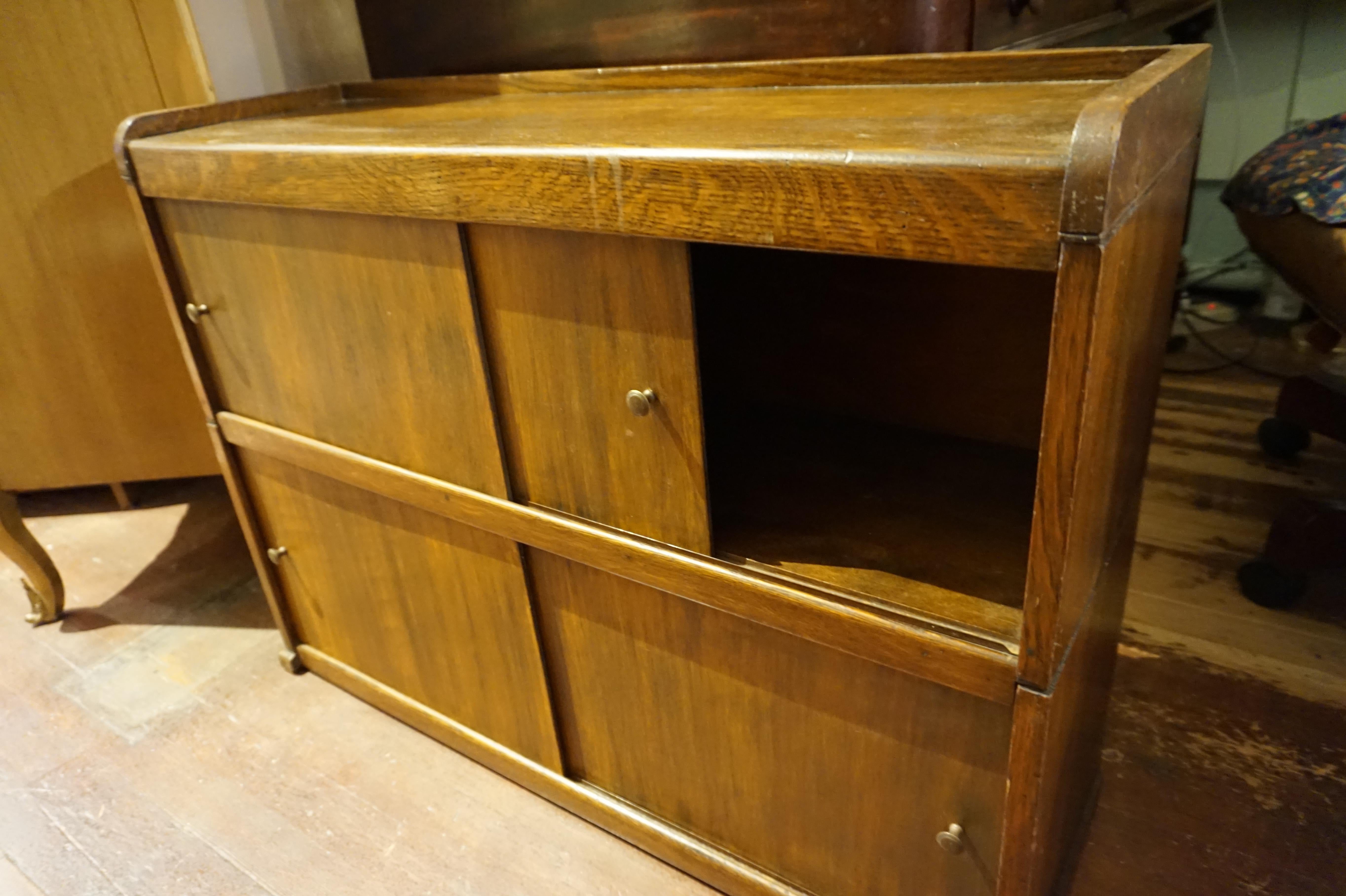Arts & Crafts Solid Oak Barrister's Stacking Desk Shelf Cabinet For Sale 1