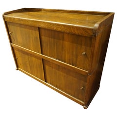 Antique Arts & Crafts Solid Oak Barrister's Stacking Desk Shelf Cabinet