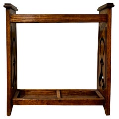 Arts & Crafts Solid Oak Umbrella Cane Stand
