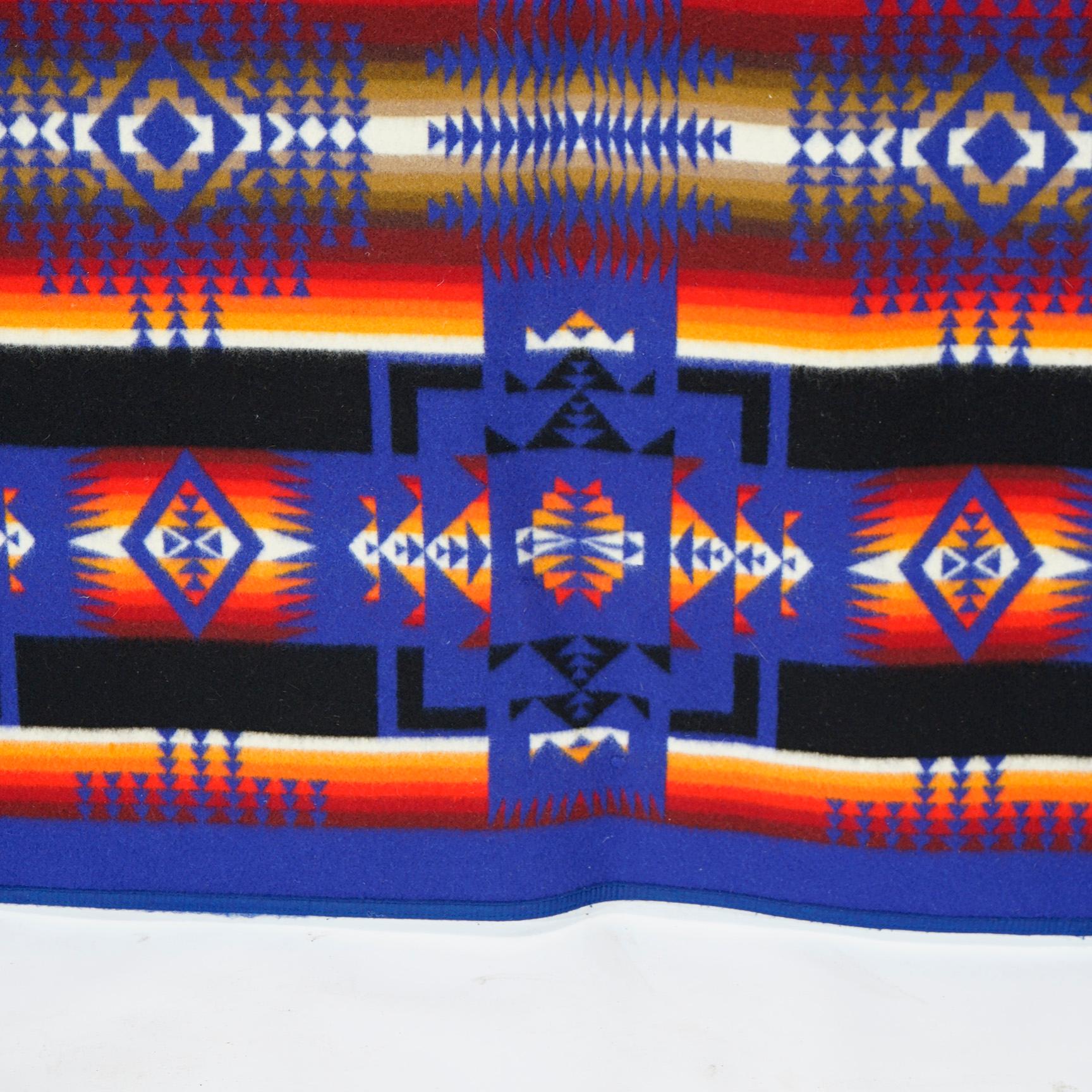 Arts & Crafts Southwest Style Pendleton Chief Joseph Saphire Wool Blanket 20th C 2