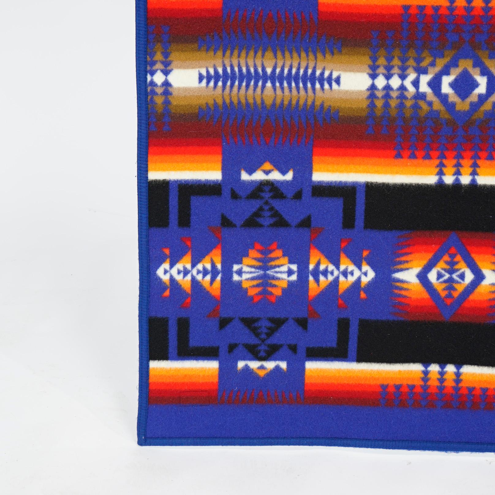 20th Century Arts & Crafts Southwest Style Pendleton Chief Joseph Saphire Wool Blanket 20th C