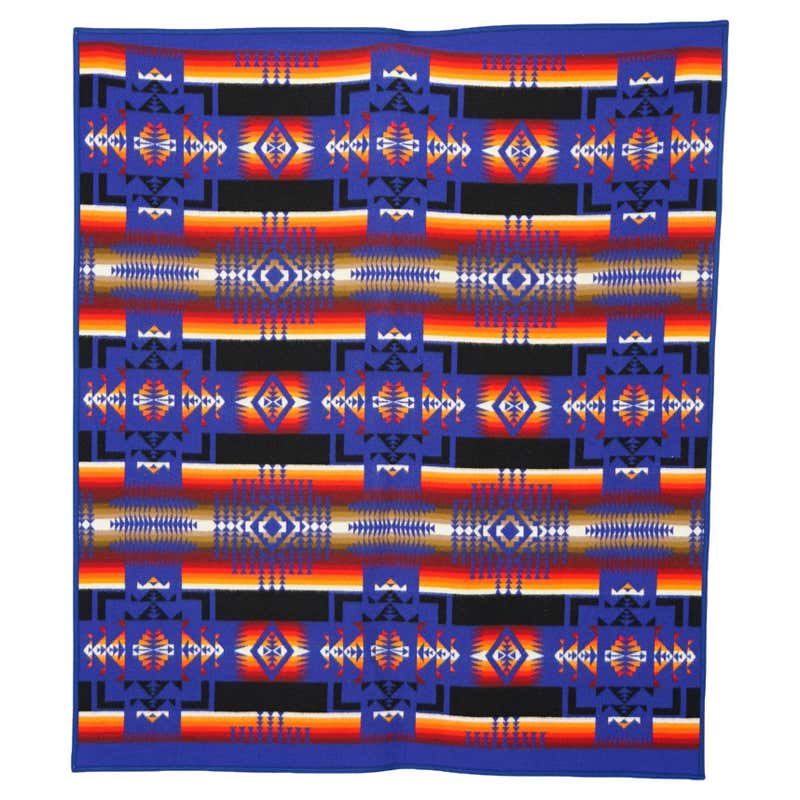 Large Vintage Pendleton Wool Blanket Navajo Style at 1stDibs