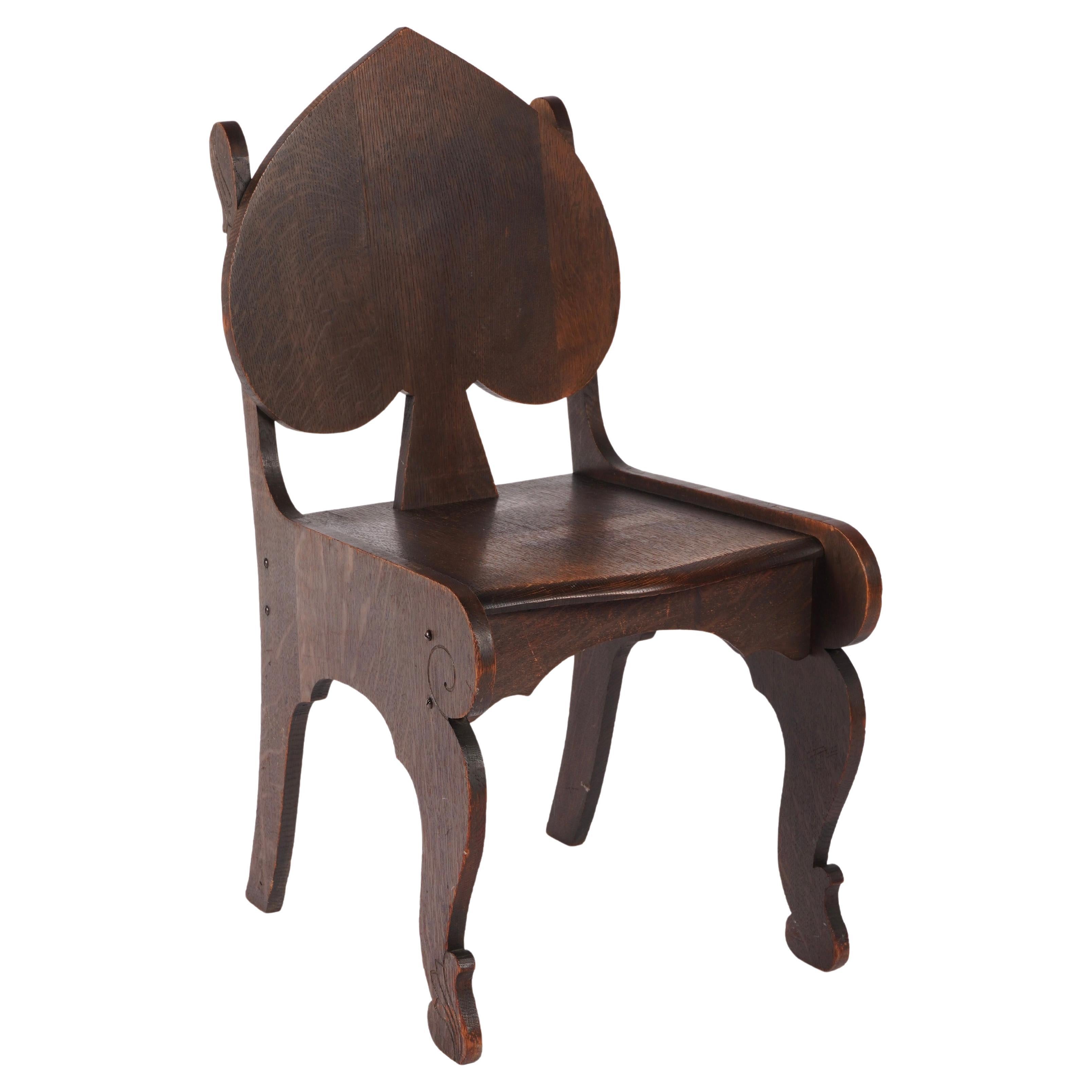 Sedia con schienale a vanga Arts & Crafts