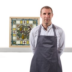 Arts & Crafts Quadrat Stained glass Birnbaum Fenster