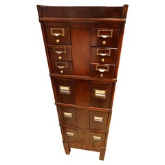 Armadietto per archiviazione da avvocato in mogano impilabile Arts & Crafts