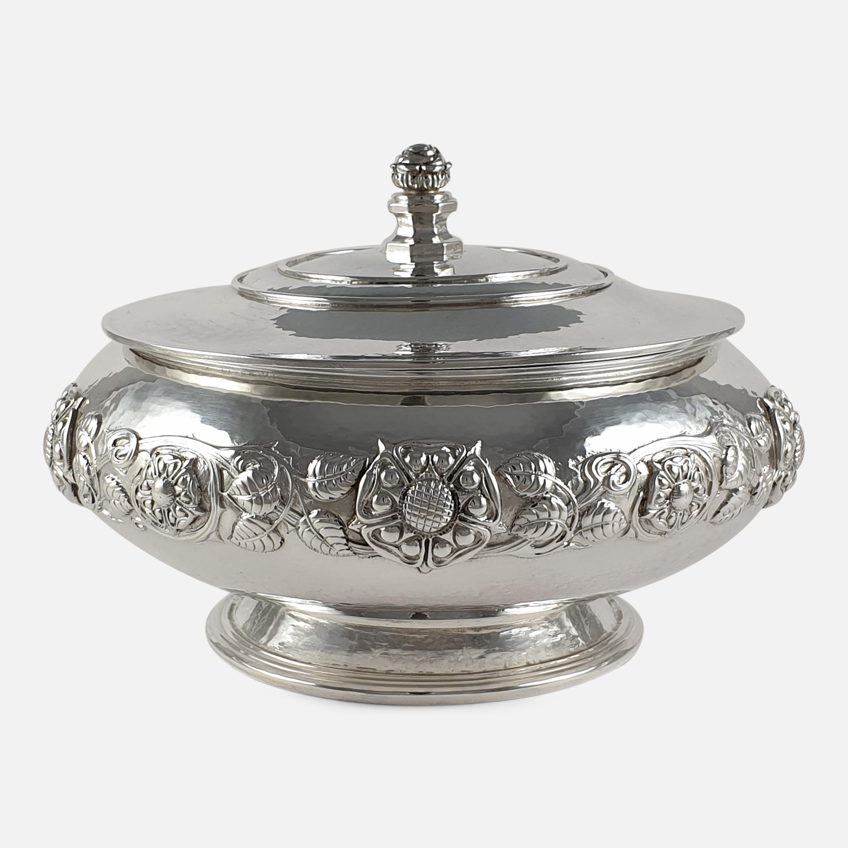 Arts & Crafts Sterling Silver Bowl and Cover, Omar Ramsden, London, 1934 1