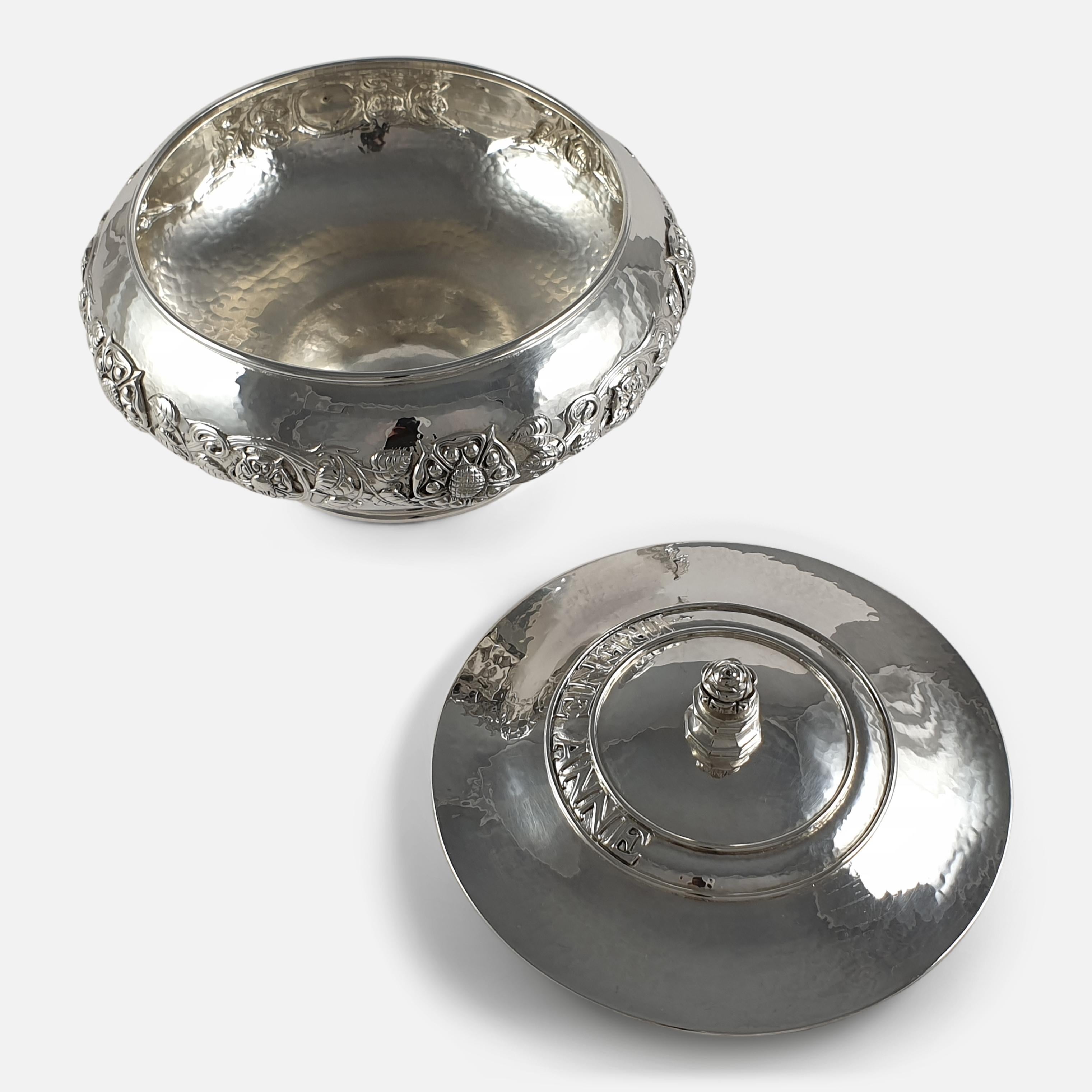 Arts & Crafts Sterling Silver Bowl and Cover, Omar Ramsden, London, 1934 2