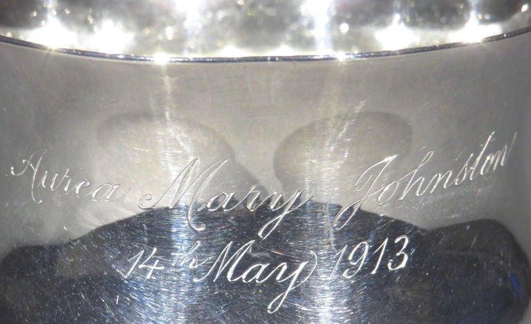 Arts & Crafts Sterling Silver Christening Mug, Hallmarked London 1912 For Sale 3